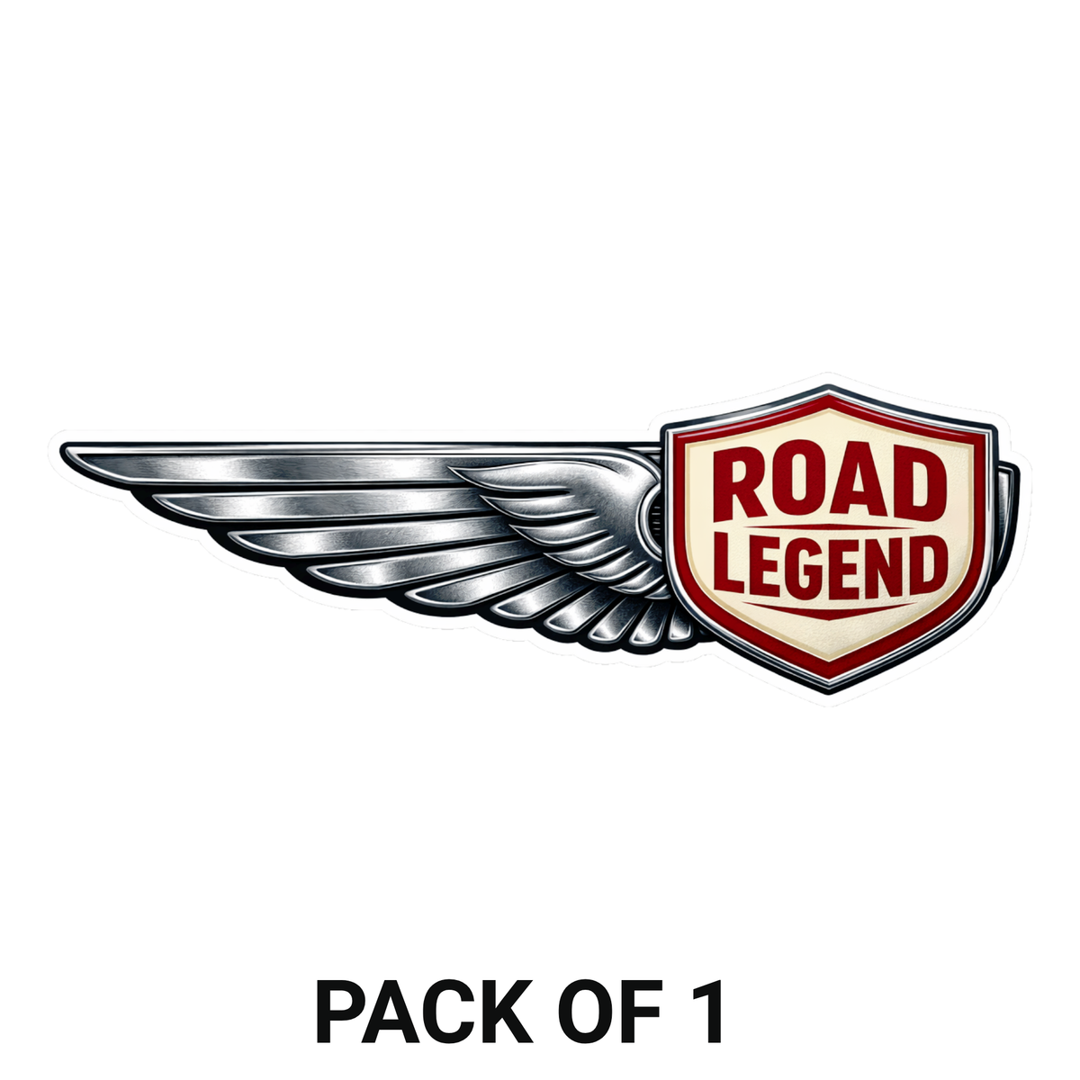 Smeeps Road Legend Wing Sticker – 12.7 × 4.32 cm (5 × 1.7 Inch) Waterproof Vinyl Bike Tank Decal | Retro Motorcycle Emblem Sticker | UV Resistant Washproof Bike Graphic | Pack of 1