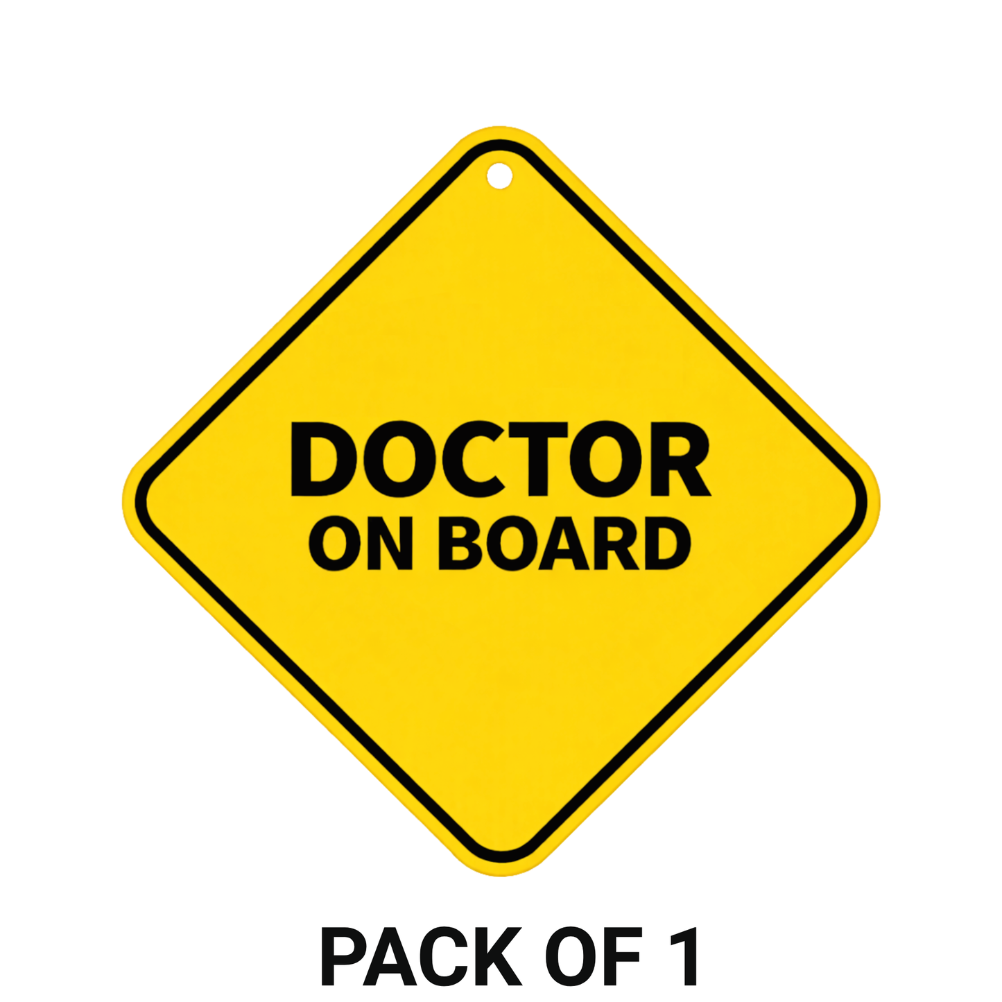 Smeeps Doctor On Board Hanging Sign – 20.32 × 20.32 cm (8 × 8 Inch) Waterproof UV Resistant Car Hanging Board with Suction Cup | Minimal Medical Vehicle Safety Sign Pack of 1