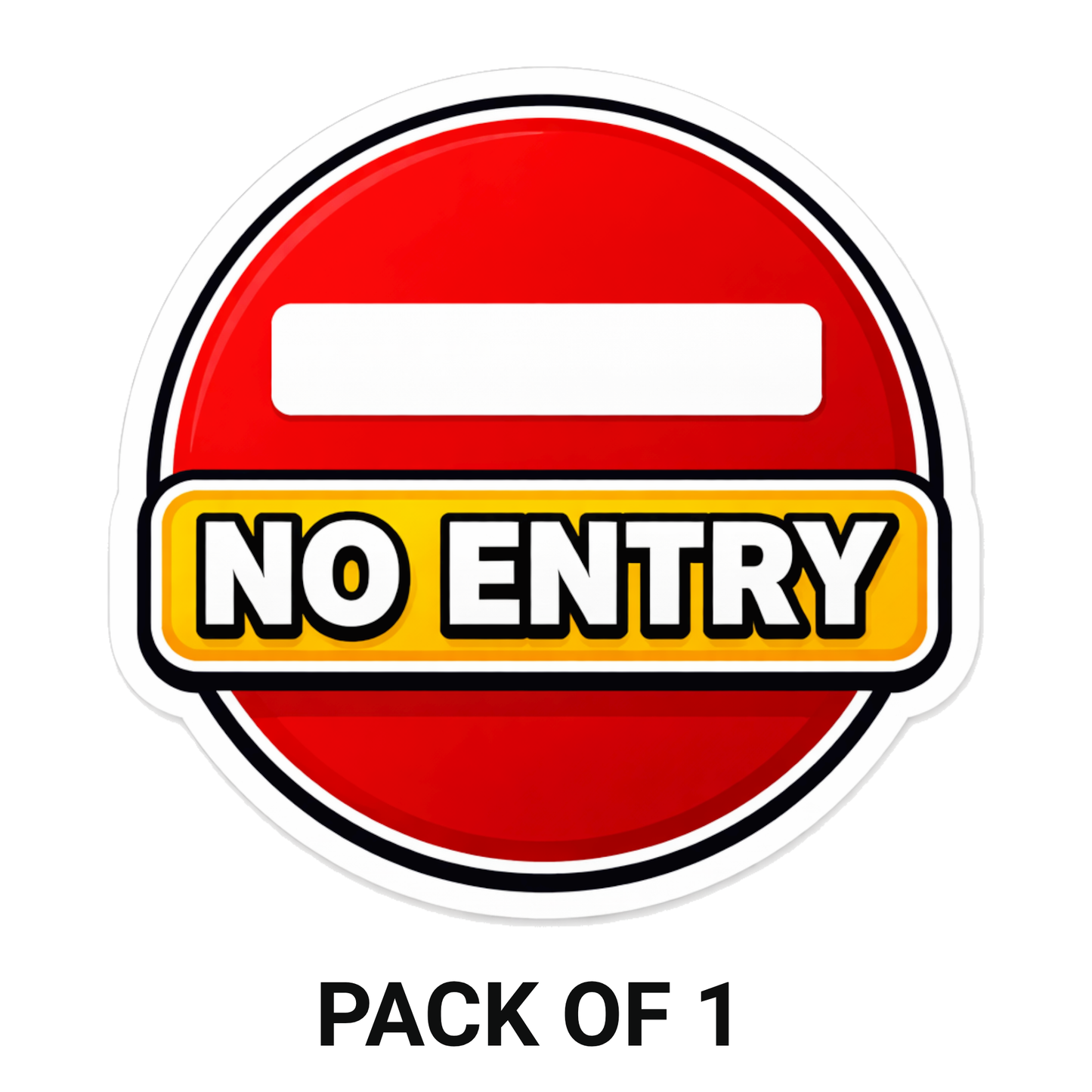 Smeeps No Entry Warning Sticker – 15.24 × 15.50 cm (6 × 6.1 Inch) Waterproof Reflective Vinyl Decal for Door, Wall, Car & Bike | UV Resistant Safety Sign Sticker