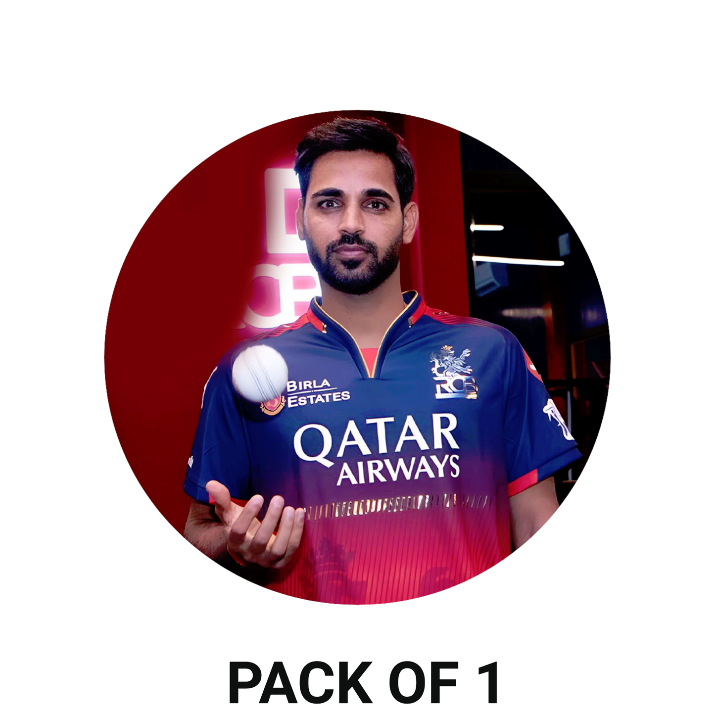 Smeeps Bhuvneshwar Kumar Sticker – 10.16 cm (4 Inch) India Swing Bowler Fan Vinyl Decal | Waterproof UV Resistant Round Sticker