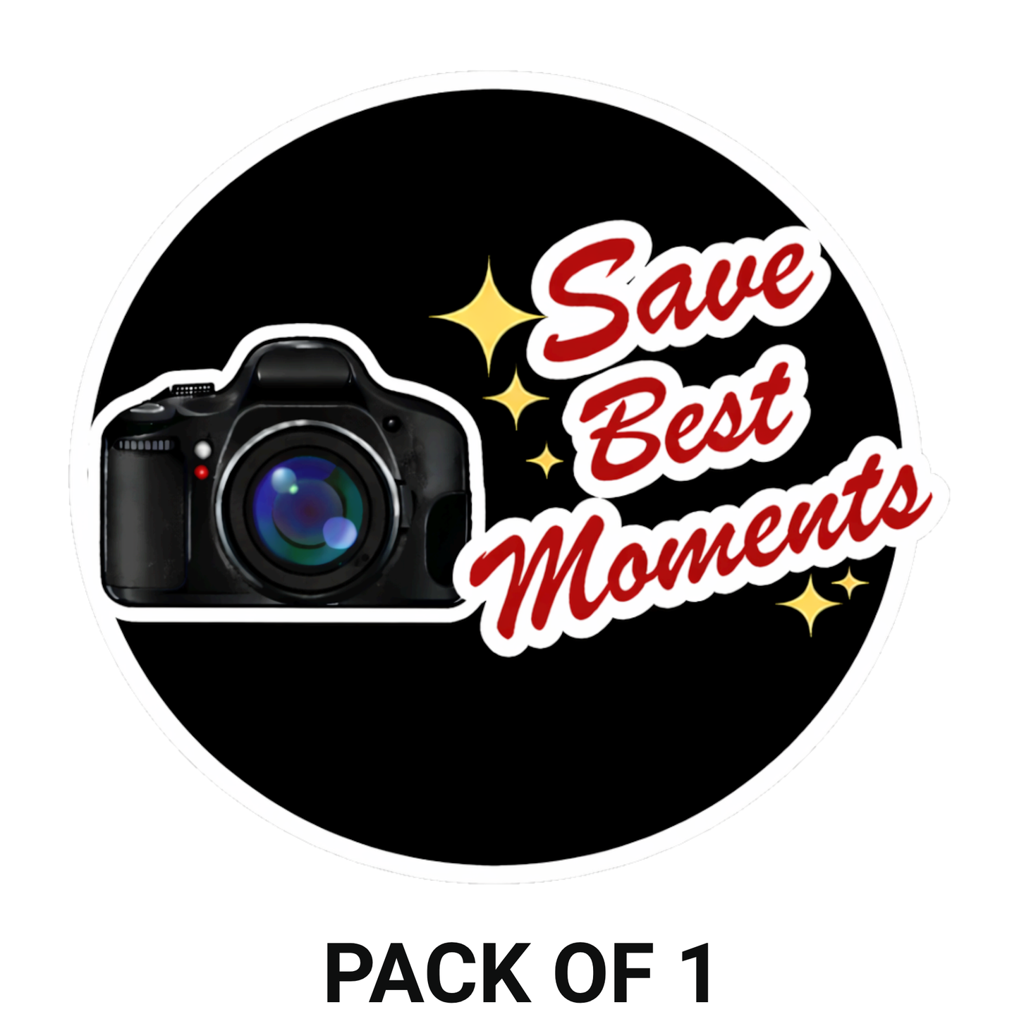 Smeeps Save Best Moments Camera Vinyl Sticker – 10.93 × 10.93 cm (4.3 × 4.3 Inch) Waterproof Photography Sticker | Camera Lover Decal | UV Resistant Wash Proof | Pack of 1