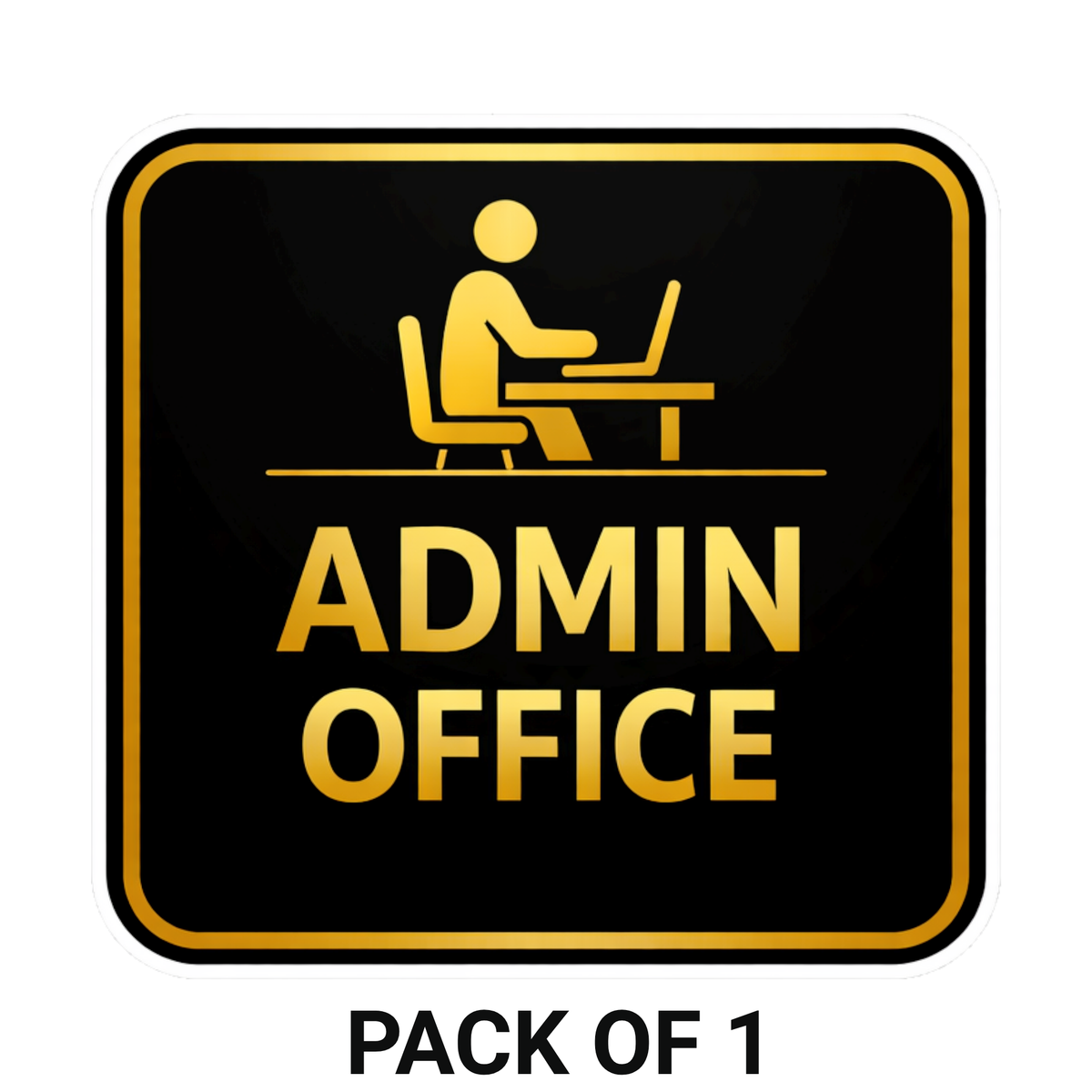 Smeeps Admin Office Door Sign Sticker – 16.02 × 15.24 cm (6.3 × 6 Inch) Waterproof Office Cabin Vinyl Sticker for Door, Reception & Workplace | Premium Black & Gold Finish | Pack of 1