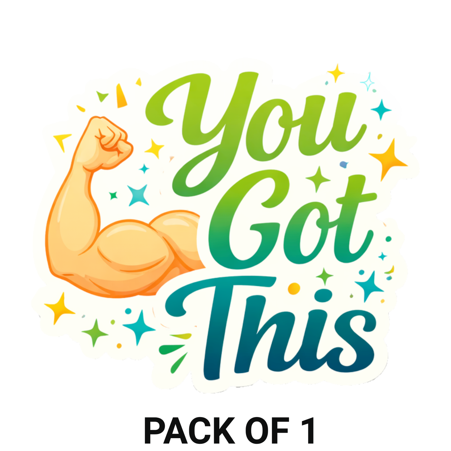 Smeeps You Got This Sticker – 10.16 × 8.89 cm (4 × 3.5 Inch) Motivational Quote Vinyl Sticker | Waterproof UV Resistant Wash Proof Durable