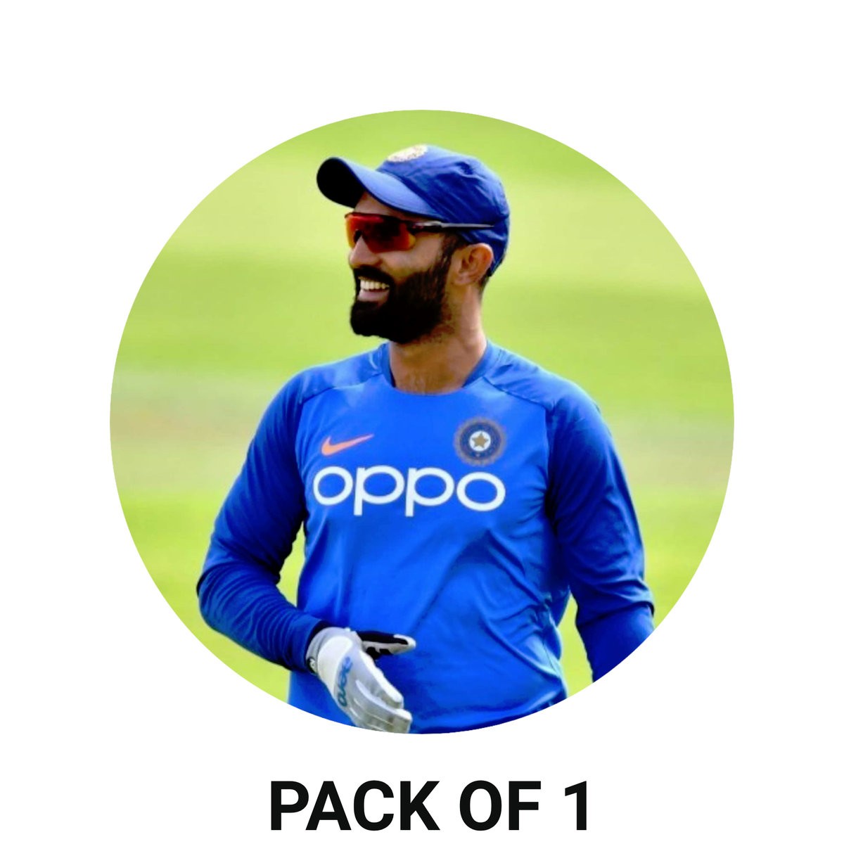 Smeeps Dinesh Karthik Sticker – 10.16 cm (4 Inch) Team India Wicketkeeper Fan Vinyl Decal | Waterproof UV Resistant Round Sticker