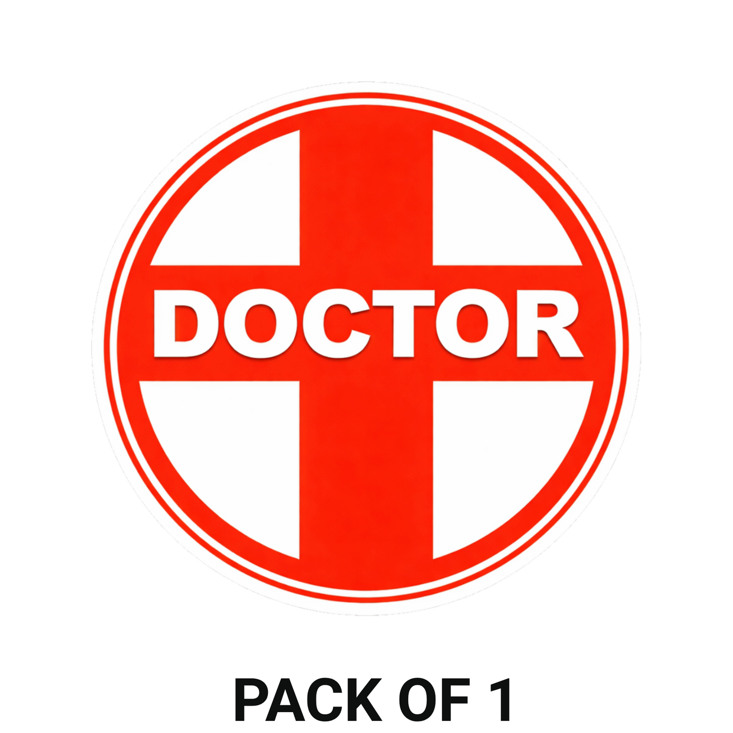 Smeeps Doctor Symbol Vinyl Sticker – 10.42 × 10.42 cm (4.1 × 4.1 Inch) Waterproof Medical Cross Decal | Doctor Car & Bike Sticker | UV Resistant Wash Proof | Pack of 1