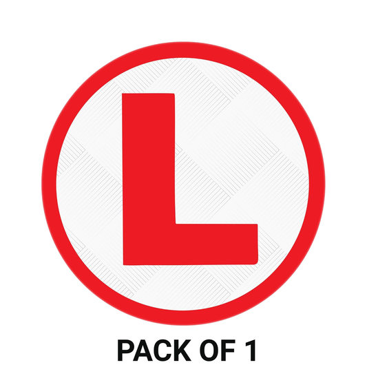 Smeeps Premium L Plate Stickers – 15.24 cm Round Vinyl for Learner Drivers | High Visibility, Waterproof & UV-Resistant for Car & Bike Use
