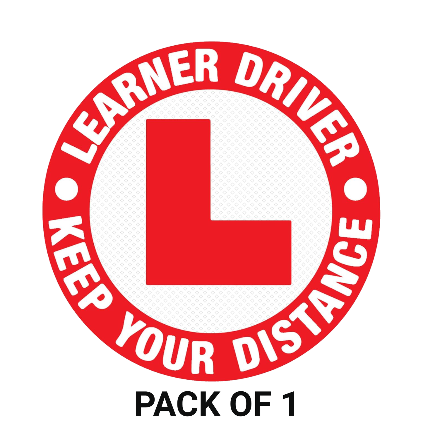 Smeeps “Learner Driver – Keep Your Distance” Stickers (15.24 cm) – High-Visibility Round L Plate for Vehicles | Waterproof Reflective Safety Sign for Cars, Bikes & Scooters