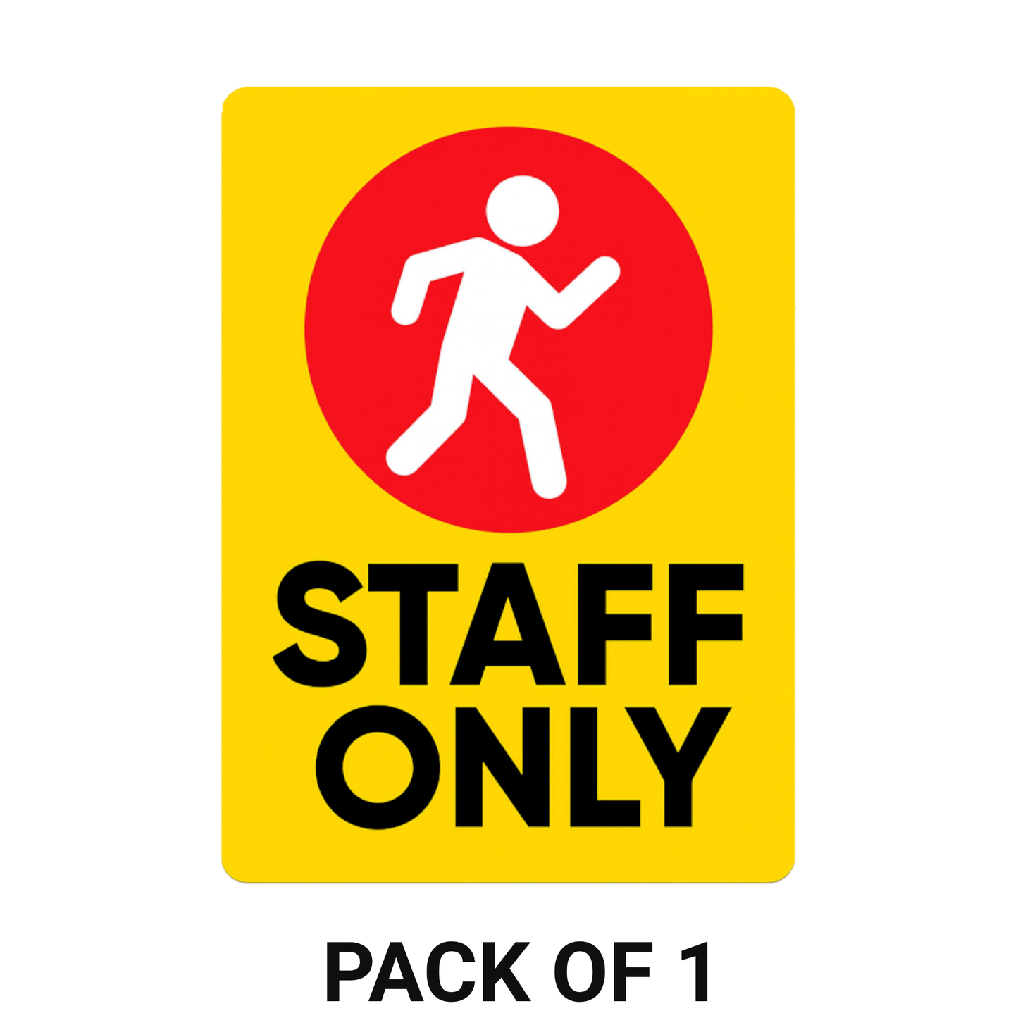 Smeeps Staff Only Sticker – 13.97 x 10.16 cm Safety Door Sign | Bold Yellow Warning Label | Waterproof & Durable Vinyl