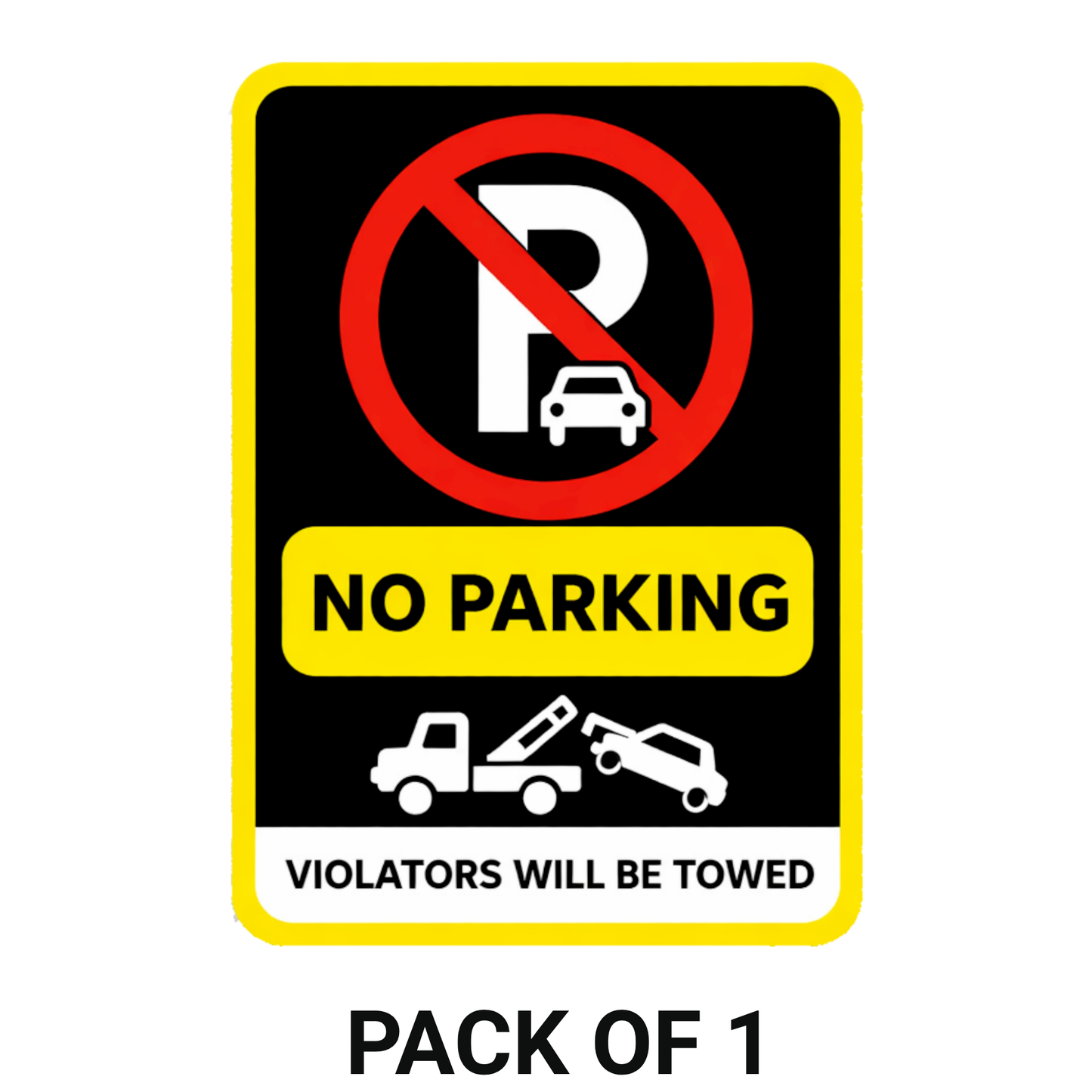 Smeeps No Parking in Front of Gate Safety Sign Sticker – 20.32 × 15.50 cm (8 × 6.1 Inch) Vehicle Parking Prohibited Vinyl Warning Sign | Waterproof UV Resistant Wash Proof Durable