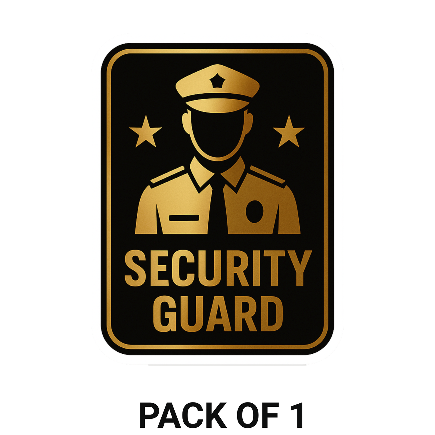 Smeeps Security Guard Sticker – 11.69 x 15.24 cm Gold & Black Notice Sign | Waterproof, Durable & High-Visibility Vinyl