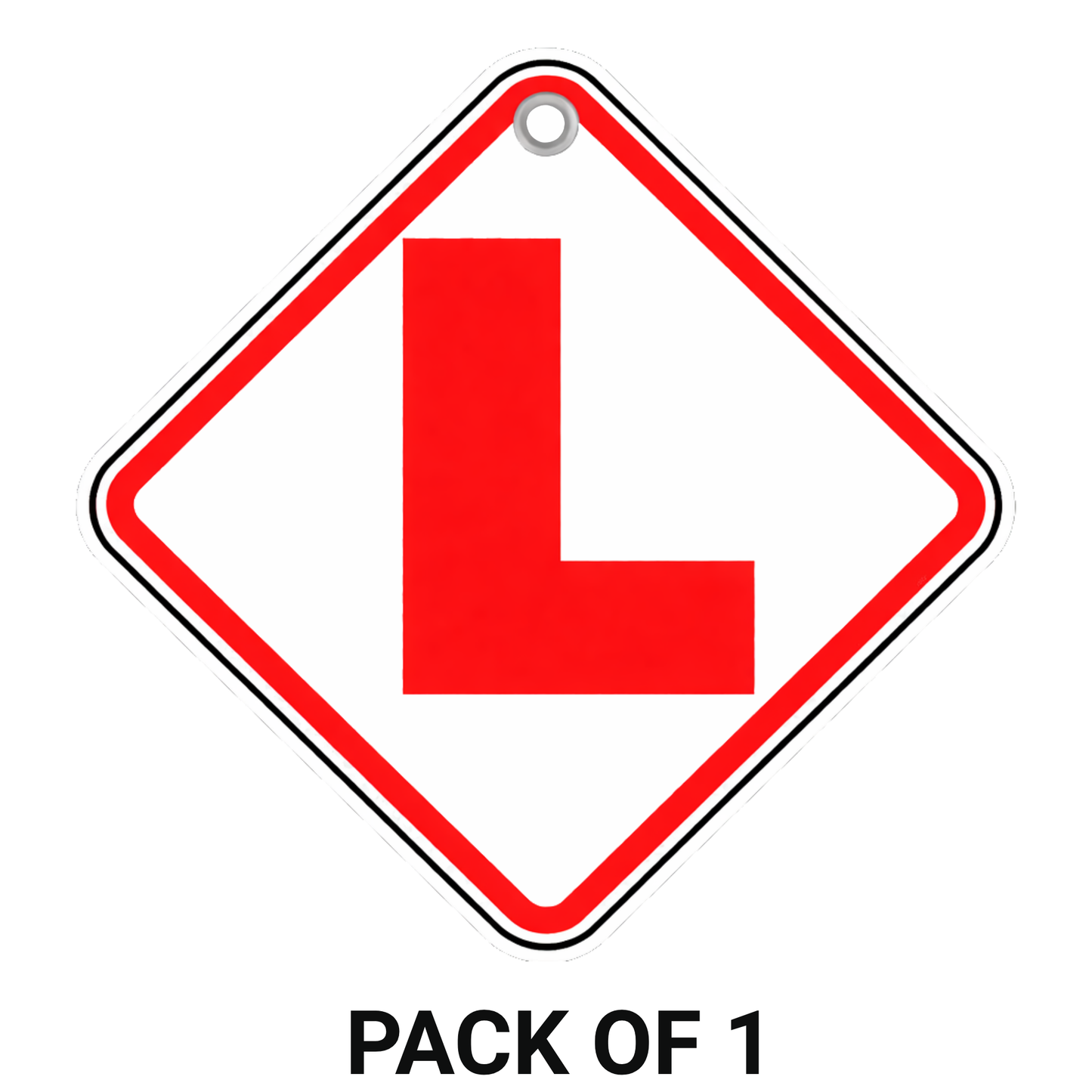 Smeeps Learning Driver Hanging L Board – 20.83 × 20.32 cm (8.2 × 8 Inch) Waterproof Car Hanging Sign with Suction Cup | Bold Red Learner Driver Safety Board