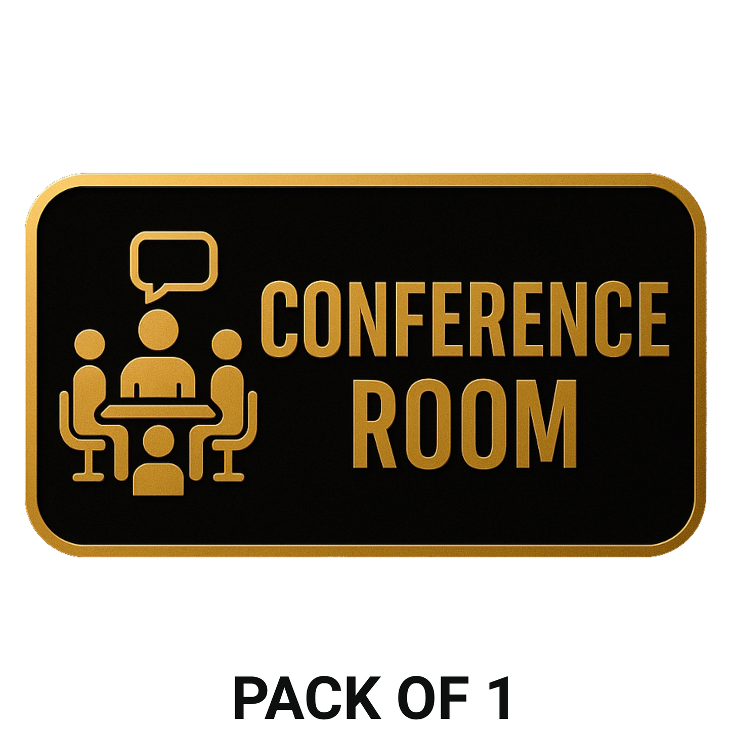 Smeeps Conference Room Door Sticker – 26.67 x 15.24 cm Premium Gold & Black Vinyl Sign | Waterproof, Durable & Easy Application