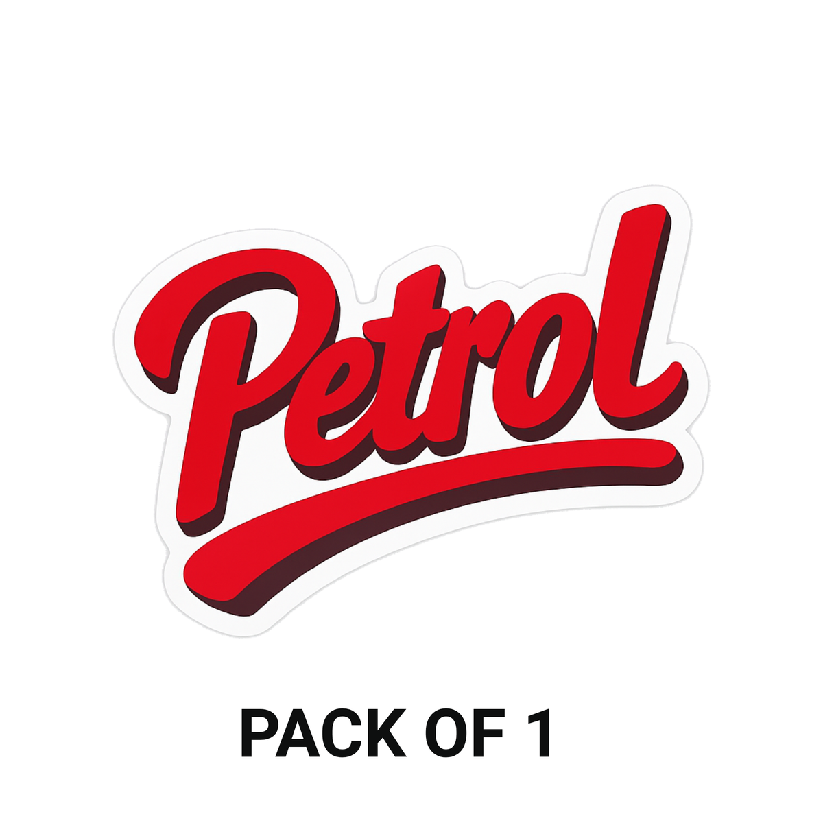 Smeeps Petrol Sticker – 7.7 x 7.7 cm Car & Bike Fuel Type Vinyl Decal | Bold Red Script Design | Waterproof & Durable