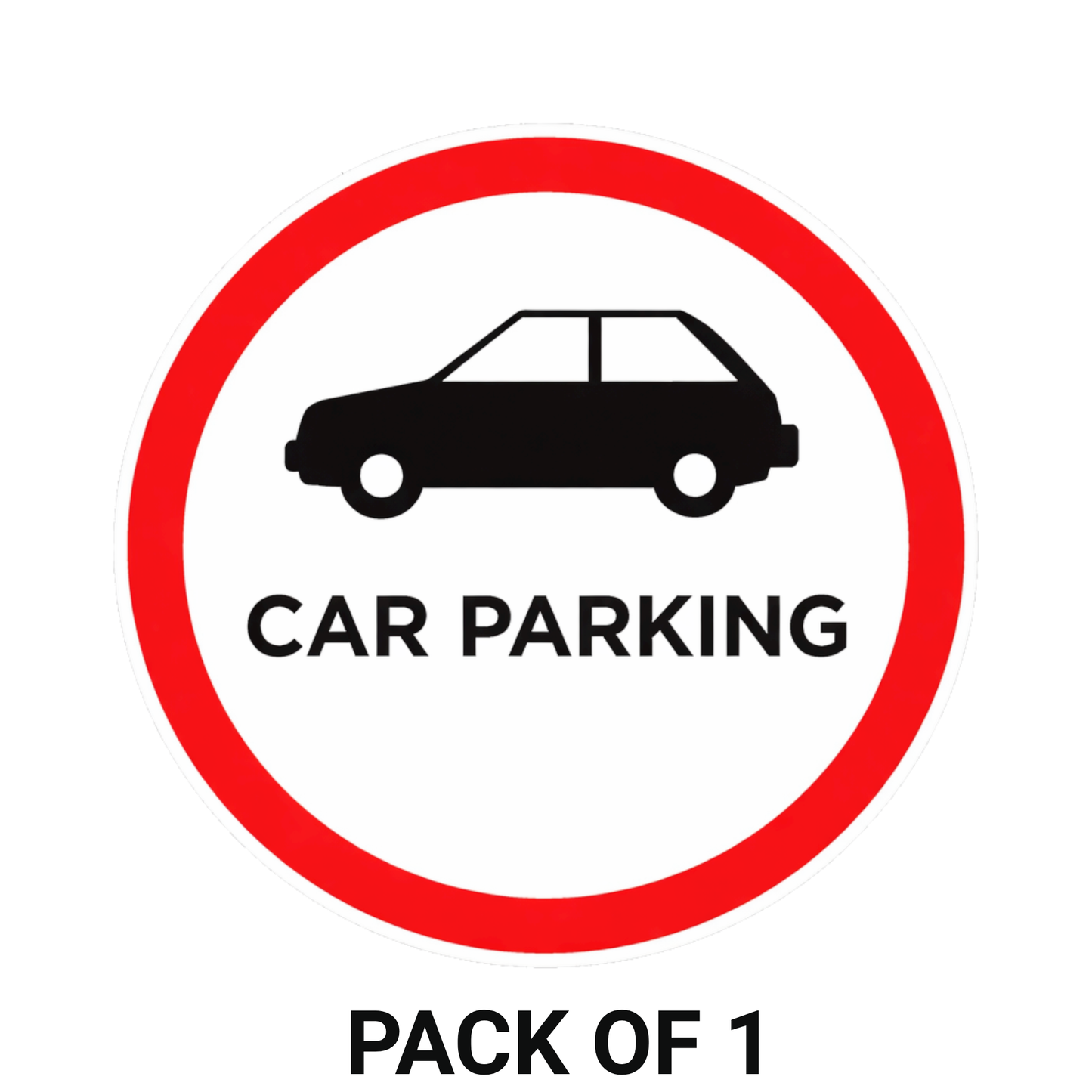 Smeeps Car Parking Sticker – 15.24 × 14.73 cm (6 × 5.8 Inch) Premium Vinyl Decal | Circular Car Parking Sign | Waterproof UV Resistant Wash Proof | Pack of 1