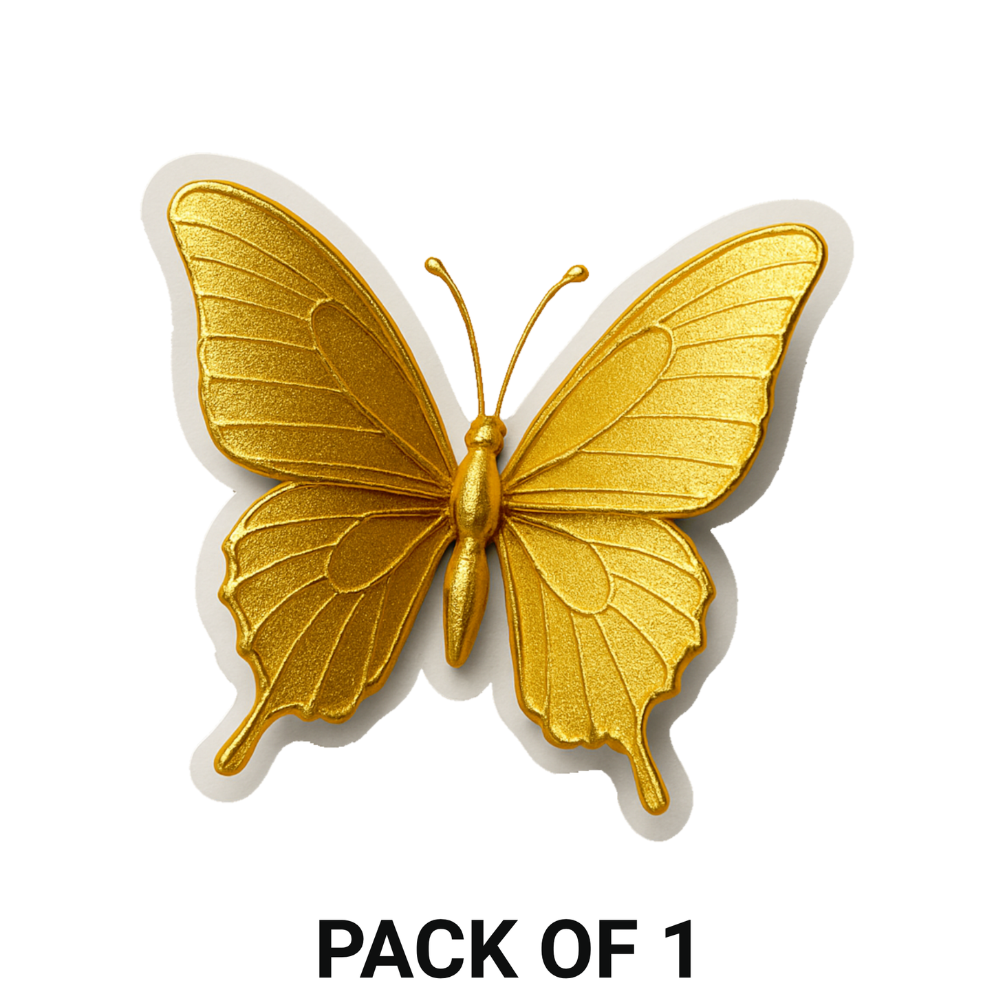 Smeeps Golden Butterfly Sticker – 10.42 x 10.16 cm Premium Vinyl Decal | 3D Metallic Effect | Waterproof & UV Resistant Car/Bike Sticker
