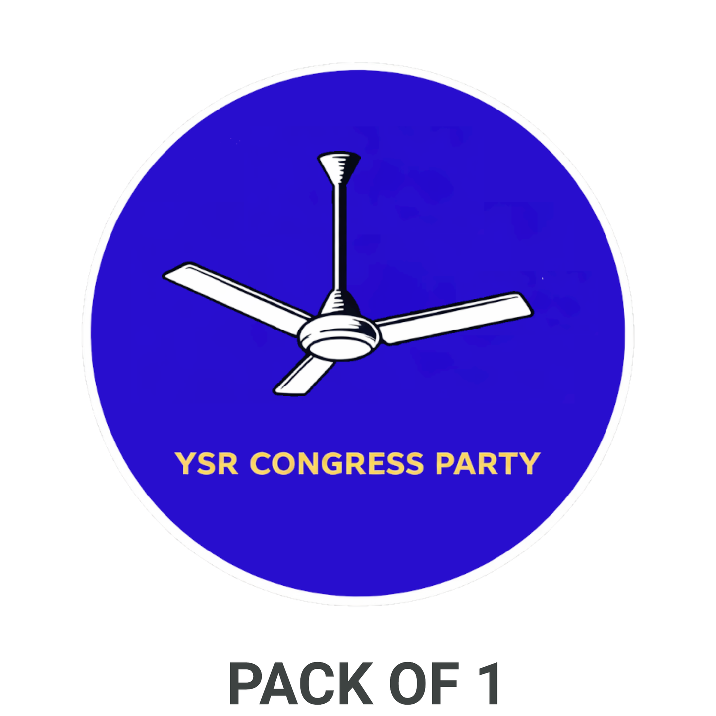 Smeeps YSR Congress Party Fan Symbol Vinyl Sticker – 10.16 × 10.16 cm (4 × 4 Inch) Waterproof Round Political Car Bike Laptop Sticker | UV Resistant Wash Proof Decal | Pack of 1
