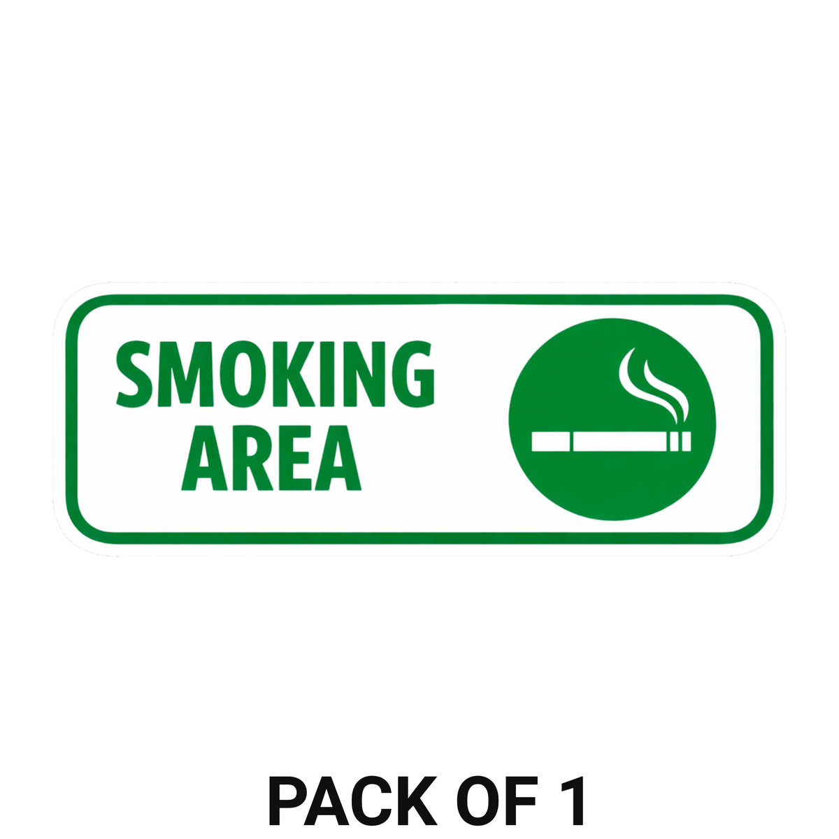 Smeeps Smoking Area Sign Sticker – 15.24 × 5.6 cm (6 × 2.2 Inch) Waterproof Vinyl Safety Signage | UV Resistant Washproof Door & Wall Sticker | Office Café Hotel Smoking Zone Sign | Pack of 1
