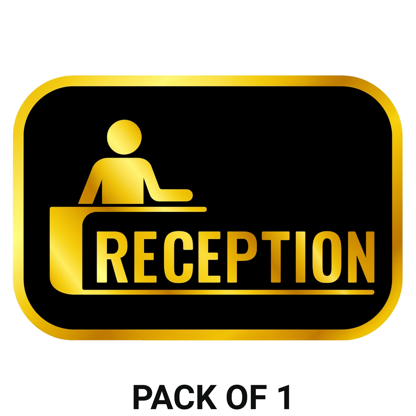 Smeeps Reception Board Sticker – 10.16 x 14.74 cm Office Vinyl Label | Premium Golden Sign | Waterproof & Durable