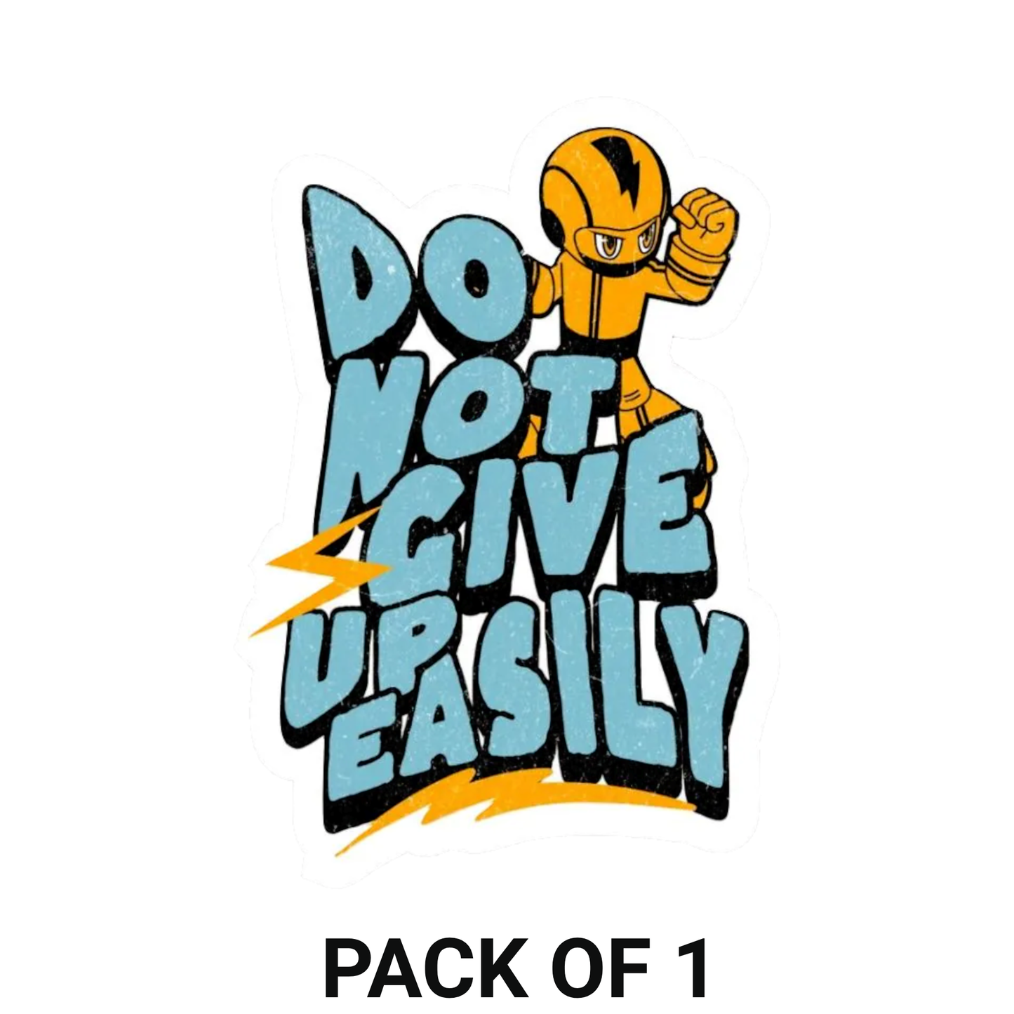 Smeeps “Do Not Give Up Easily” Sticker – 7.62 x 10.93 cm Motivational Fighter Vinyl Decal | Determination & Strength Design | Waterproof & UV-Resistant Car, Bike & Laptop Sticker
