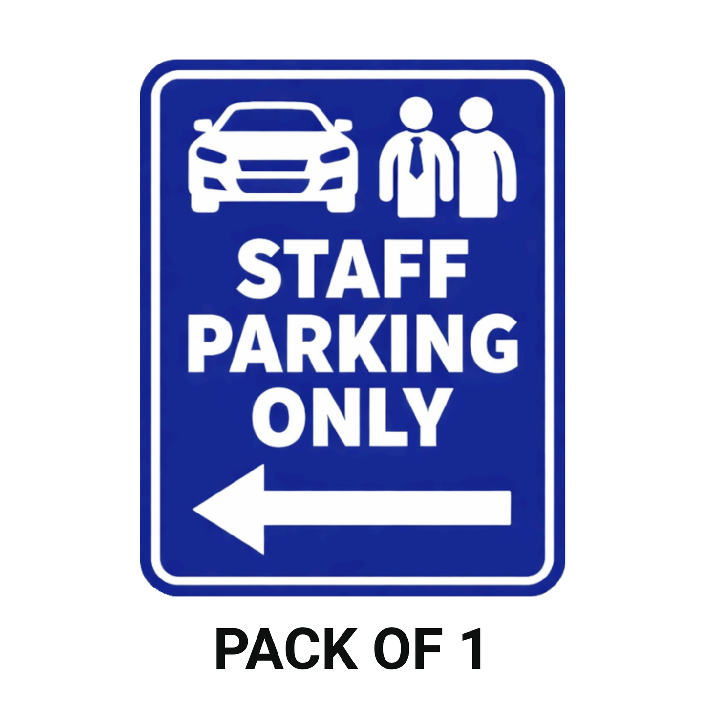 Smeeps Staff Parking Only Sticker – 20.32 × 16.02 cm (8 × 6.3 Inch) Reserved Staff Parking Vinyl Sign | Waterproof UV Resistant Wash Proof Durable