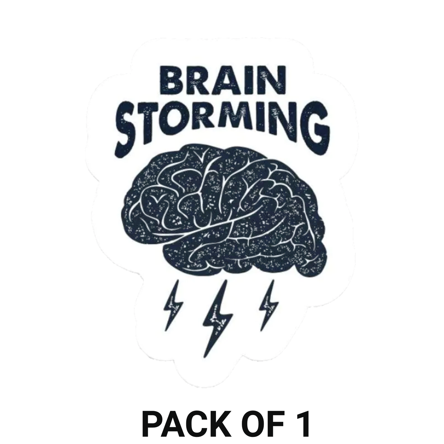 Smeeps “Brain Storming” Sticker – 7.88 x 10.16 cm Creative Thinking Vinyl Decal | Brain & Lightning Design | Waterproof & UV-Resistant Car, Laptop & Bike Sticker