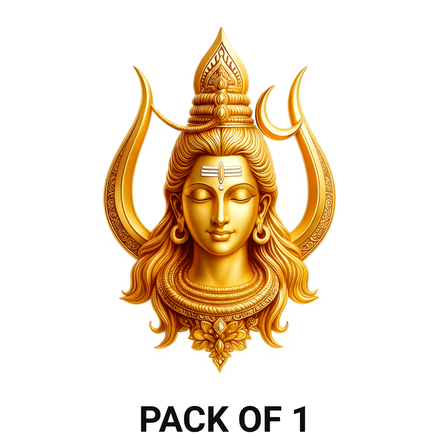 Smeeps Lord Shiva Golden Face Sticker – 10.93 x 7.62 cm Divine Shiv Ji Decal | Spiritual Hindu Wall & Vehicle Sticker | Waterproof & Durable Vinyl