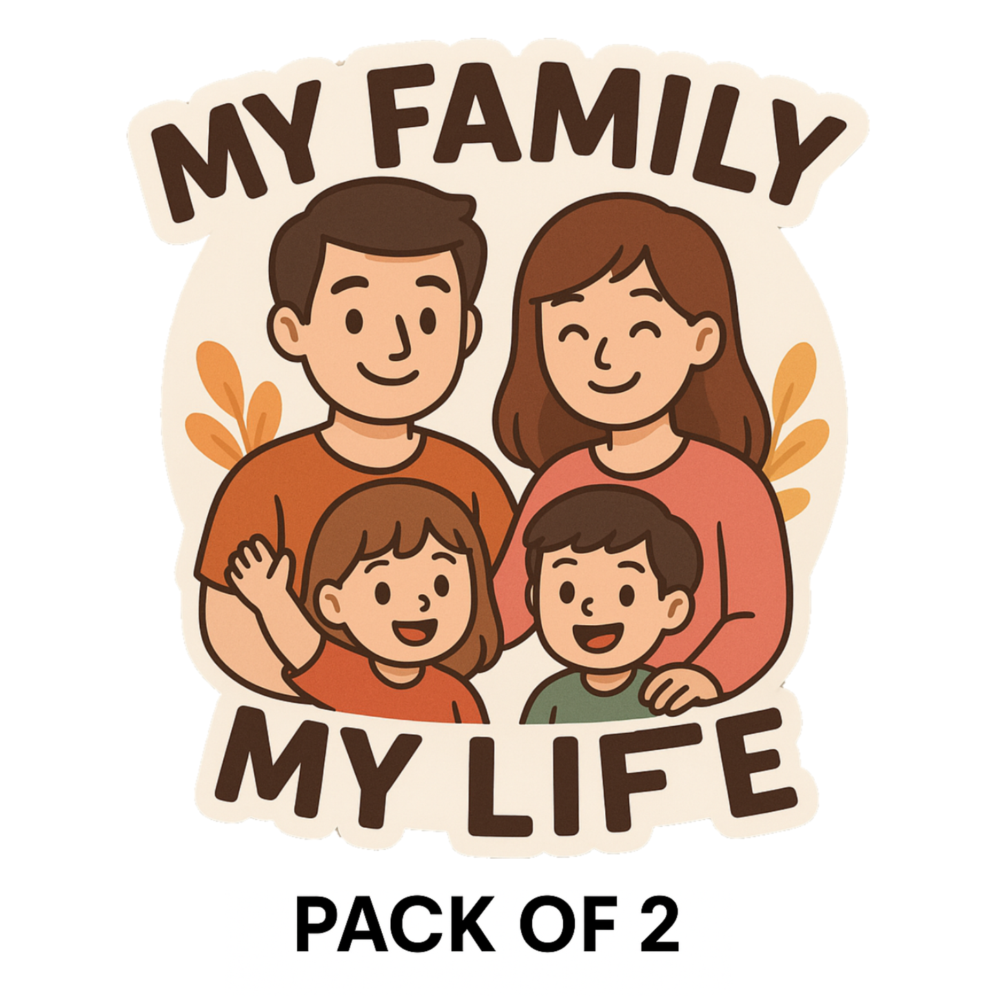 Smeeps My Family My Life Sticker – 12.95 x 12.95 cm | Cute Family Car Sticker | Waterproof & Fade-Resistant