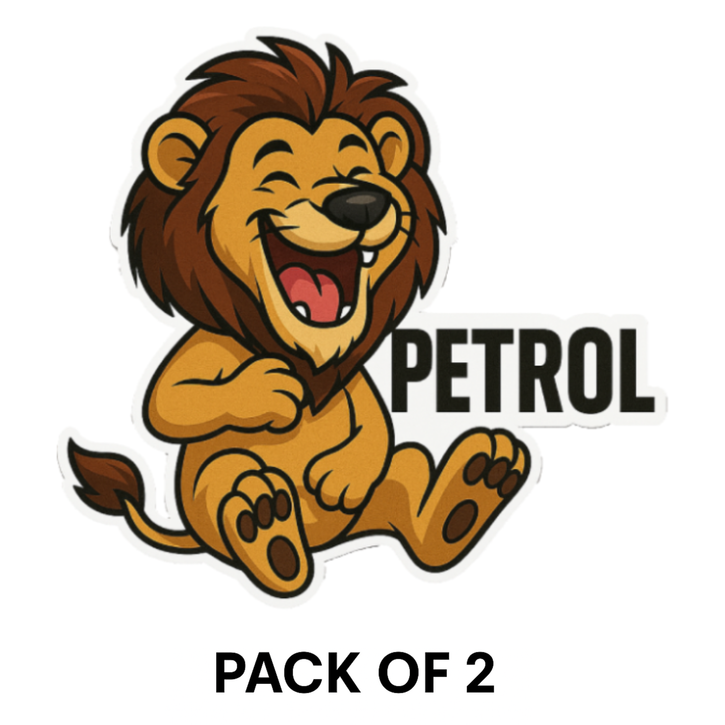 Laughing Lion Petrol Sticker – 10.16 x 12.7 cm | Bold Design for Cars | Waterproof & Durable
