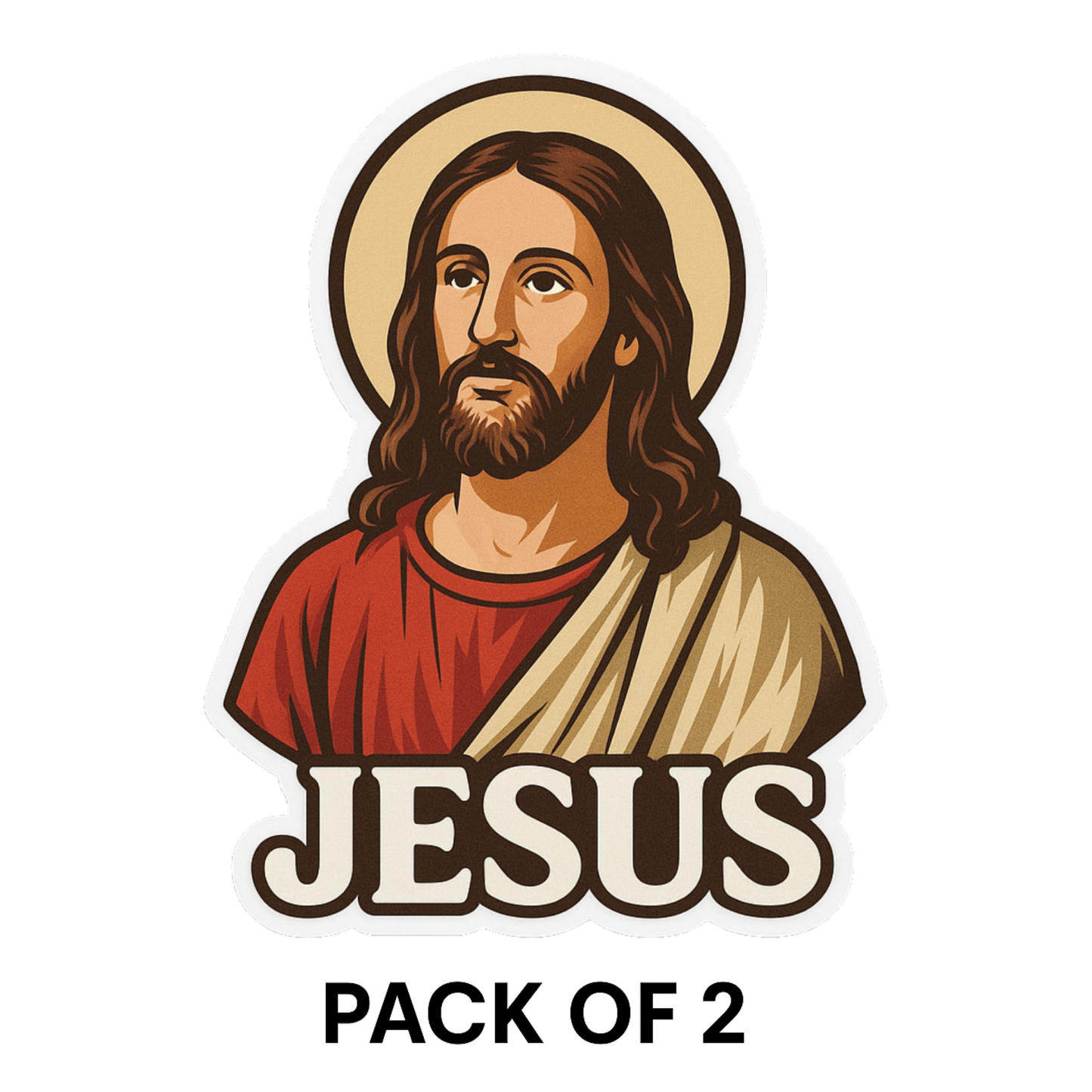 Smeeps Jesus Car Sticker – Classic Religious Design – 7.62 x 10.16 cm | Waterproof Vinyl for Cars