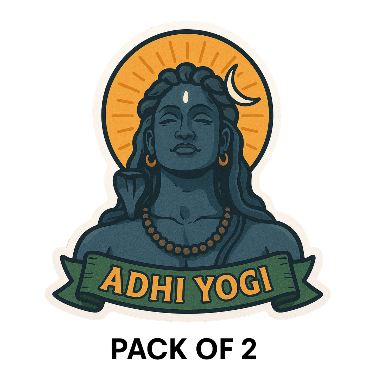 Smeeps Adhi Yogi Car Sticker – Colorful Divine Shiva Design – 7.62 x 7.62 cm | Vinyl Decal for Cars