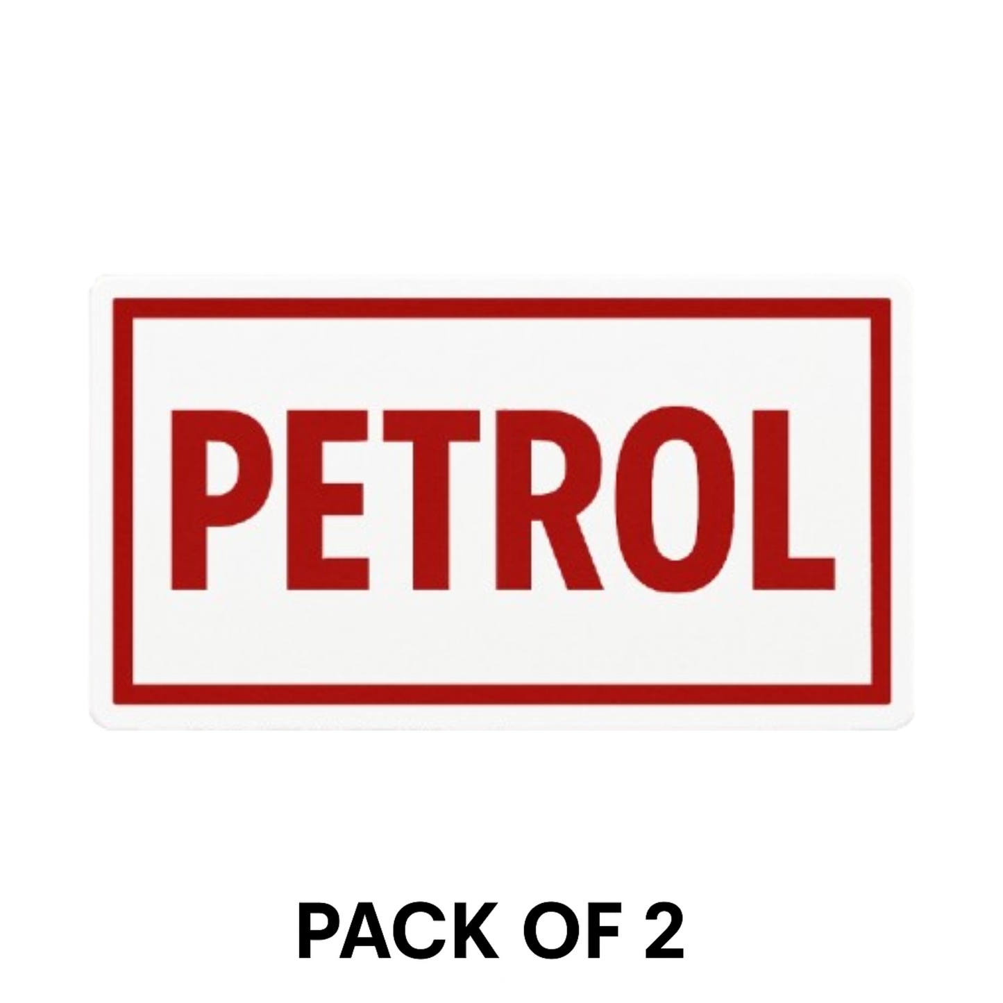 Smeeps PETROL Label Sticker – Red Border | 5.08 x 10.16 cm | Compact Car Fuel Type Sticker
