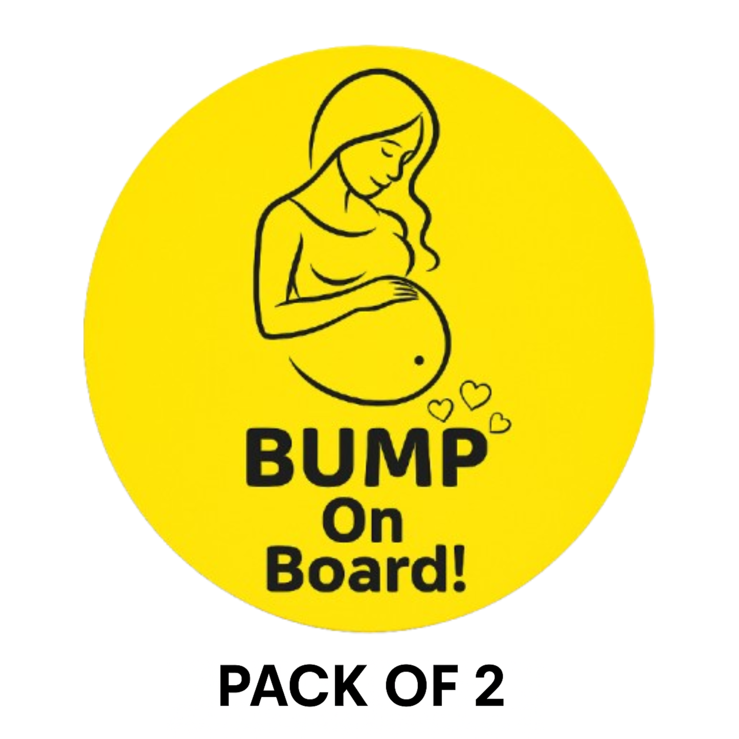Smeeps Bump on Board Sticker – 14 x 14 cm Round Yellow Maternity Safety Decal | Waterproof & UV Resistant for Car Use