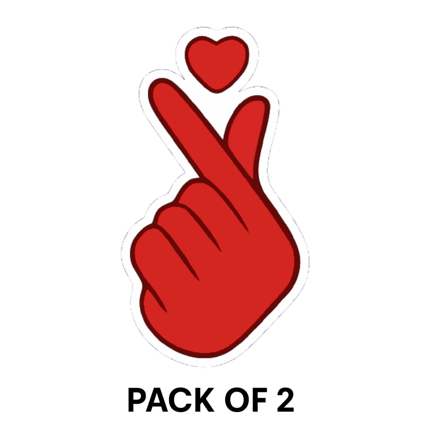 Smeeps Heart Hand Sticker – 7.7 x 5.08 cm Cute Red Design for Bikes | Waterproof & Fade-Resistant