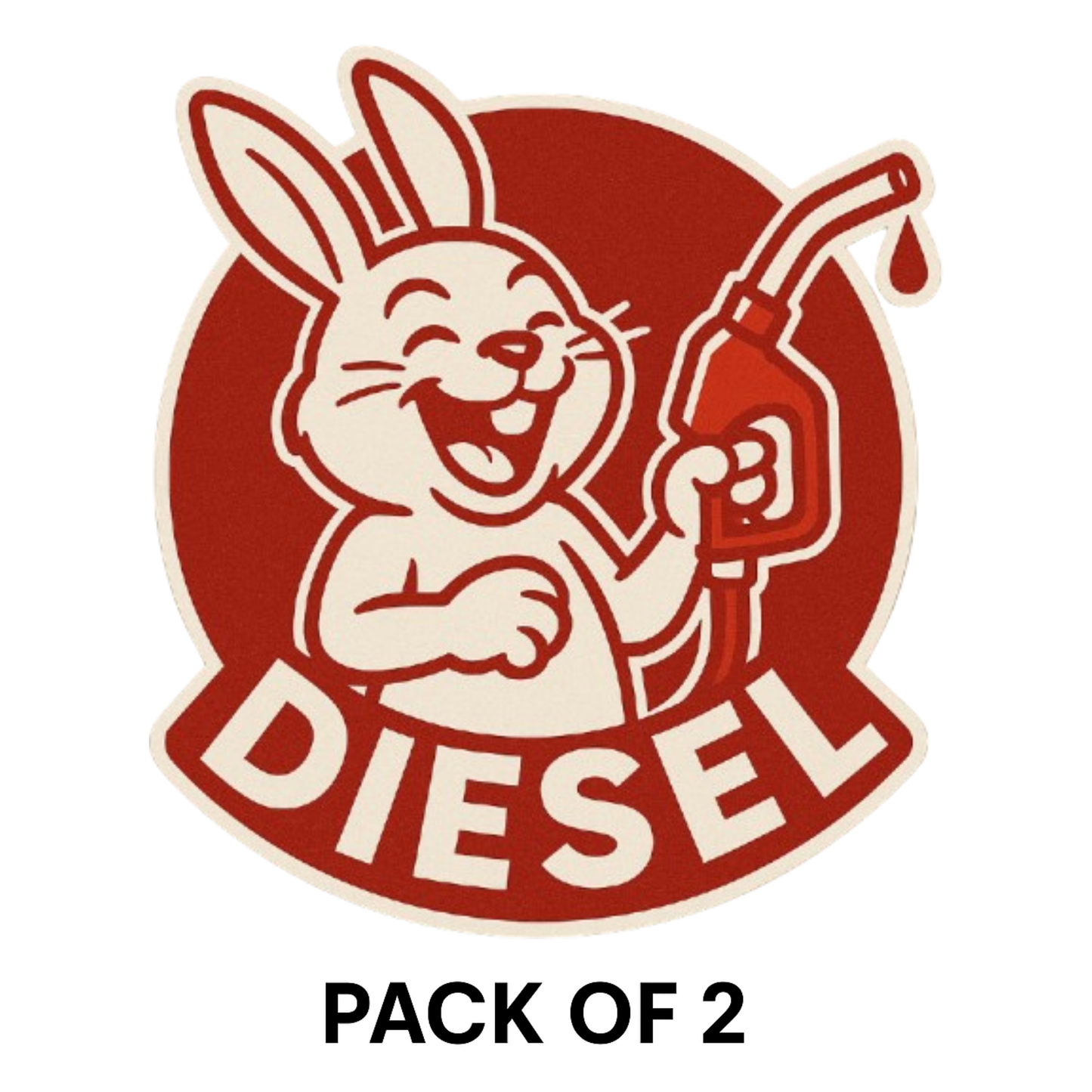 Smeeps Laughing Diesel Bunny Sticker – 8.4 x 7.8 cm Fuel-Themed Car Decal with Fun Cartoon Rabbit & Nozzle Design | Waterproof Vinyl for Cars Only