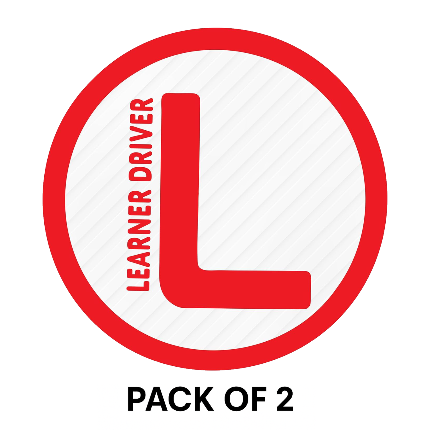 Pack of 2 | Smeeps Round Learner Driver Stickers (15.24 cm) – Bold "L" Plate with Text | Waterproof Vinyl, Car & Bike Compatible