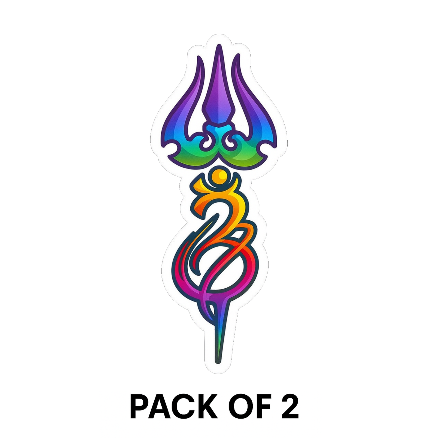 Smeeps Thirisoolam Om Sticker – 14 x 6.35 cm Vibrant Trishul Design | Sacred Hindu Symbol Decal | Waterproof & Fade Resistant for Cars