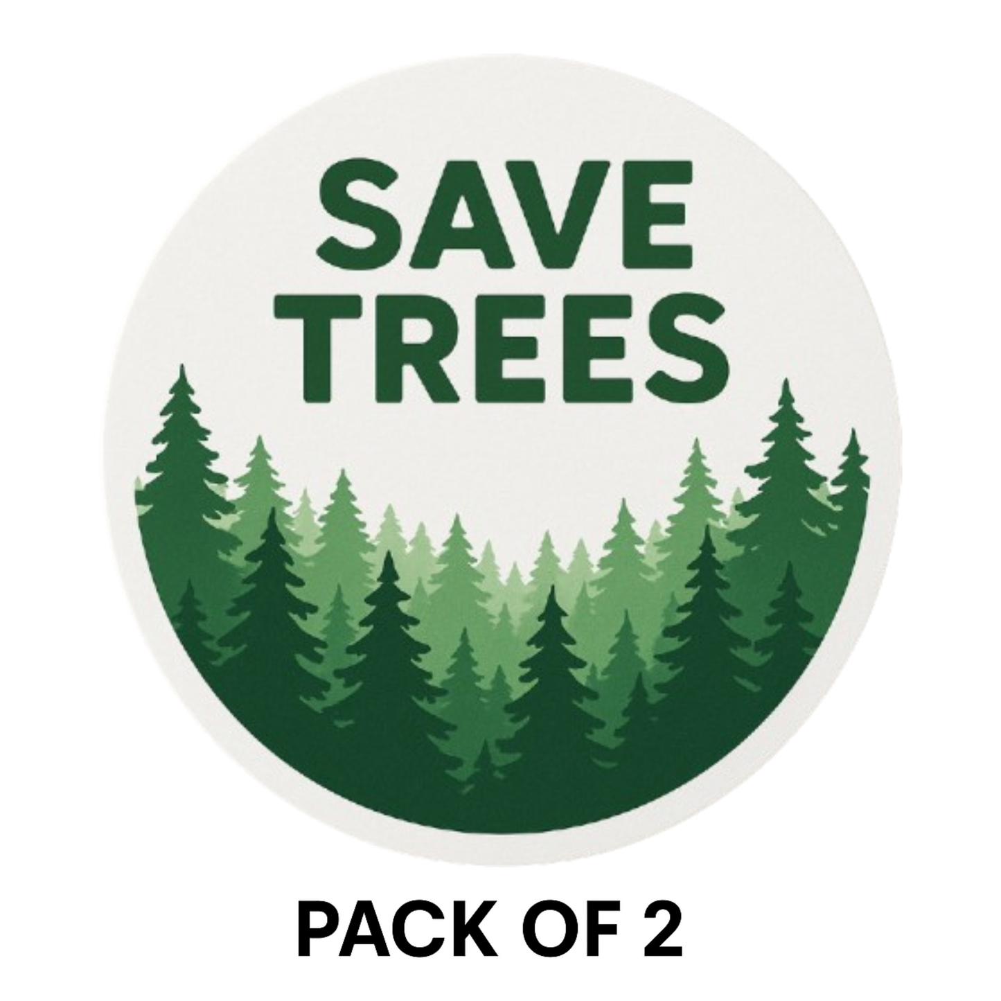 Smeeps Save Trees Round Sticker | 14 x 14 cm | Eco-Friendly Vinyl Decal for Car