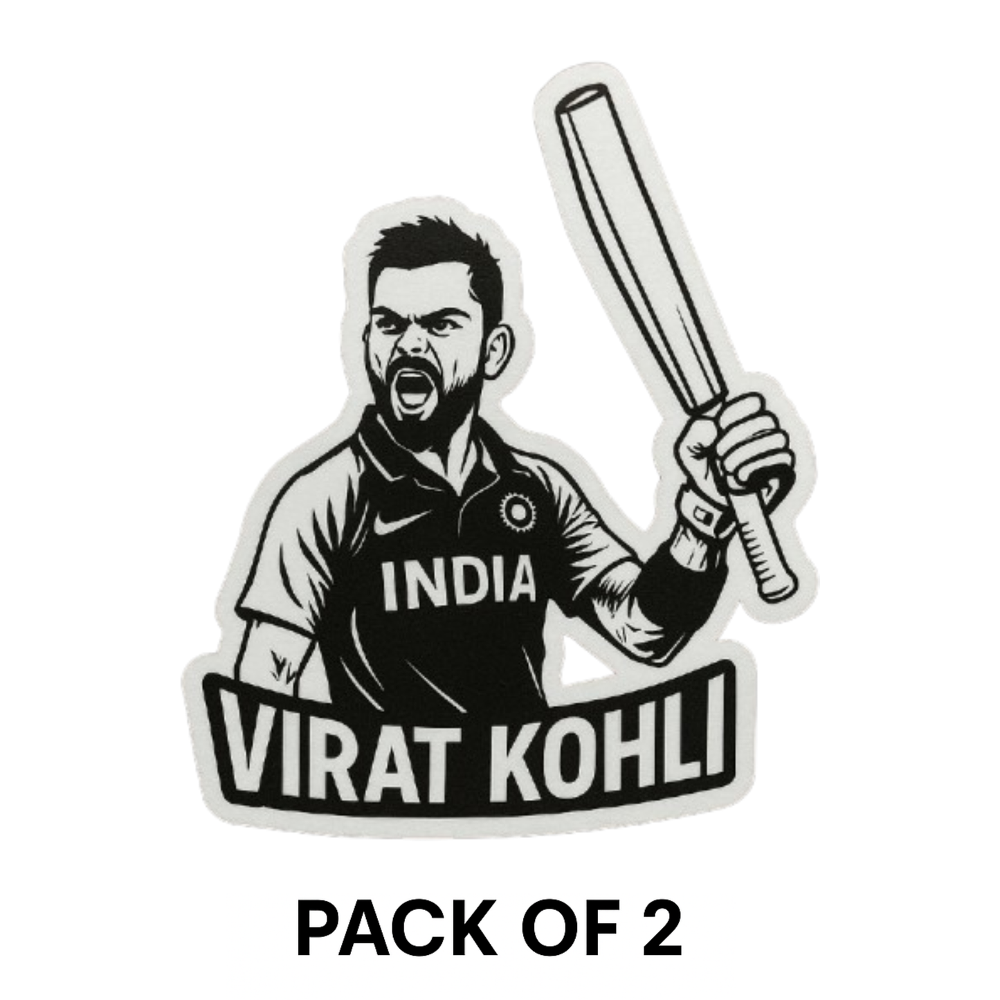 Smeeps Virat Kohli India Cricket Sticker – 10.16 x 7.62 cm | Waterproof Vinyl Decal for Car & Bike Fans