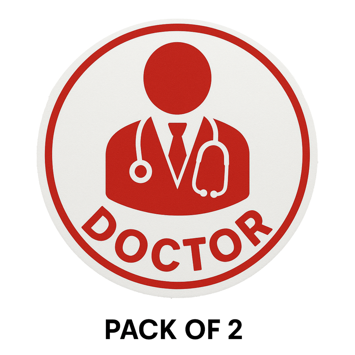 Smeeps Doctor On Board Sticker – 13.97 cm Round | Medical Symbol Design | Red & White Waterproof Vinyl Car Sign