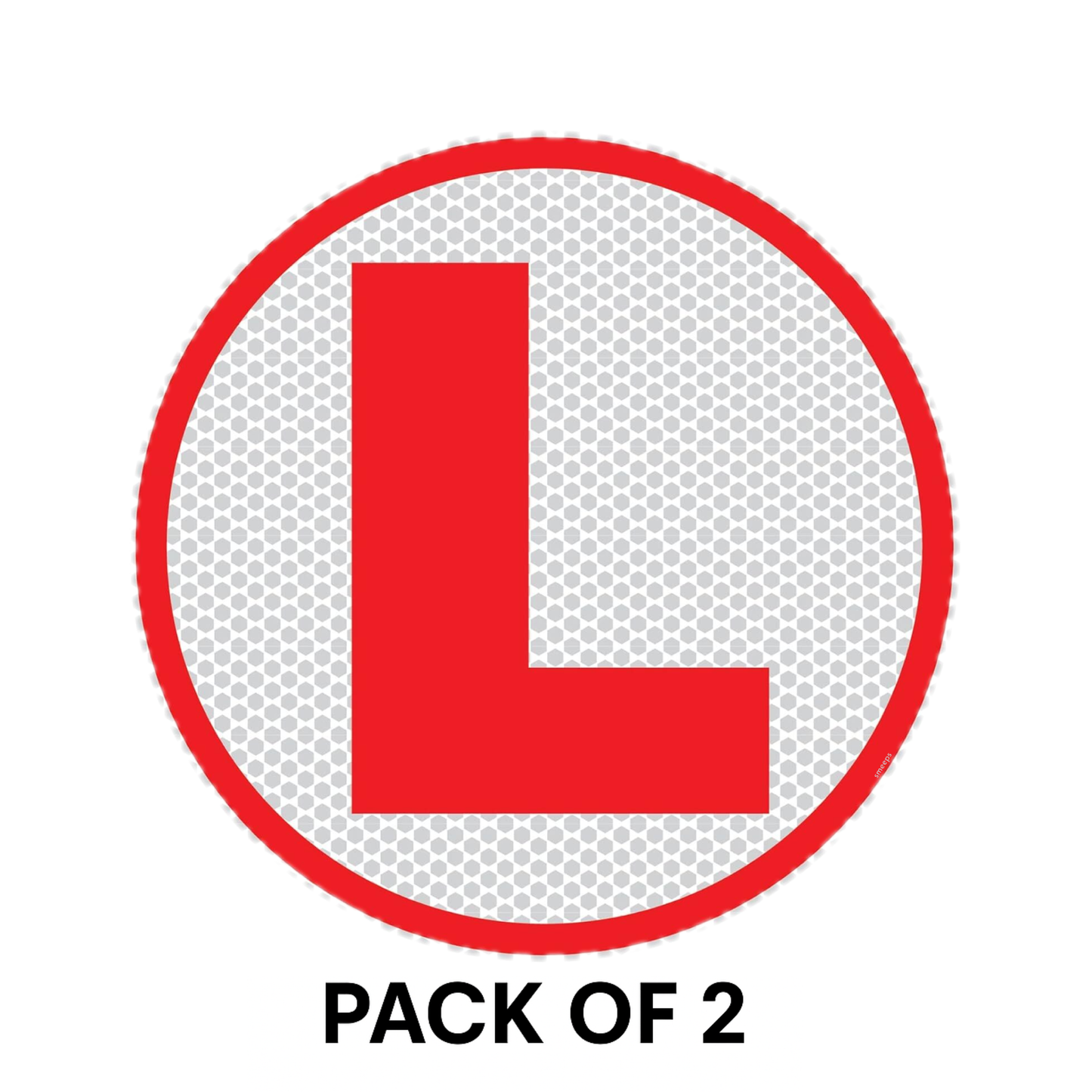 Pack of 2 | Smeeps Reflective L Plate Sticker for Learner Drivers – 15 cm Round Red & White Vinyl | Waterproof & UV-Proof for Cars, Bikes & Training Vehicles