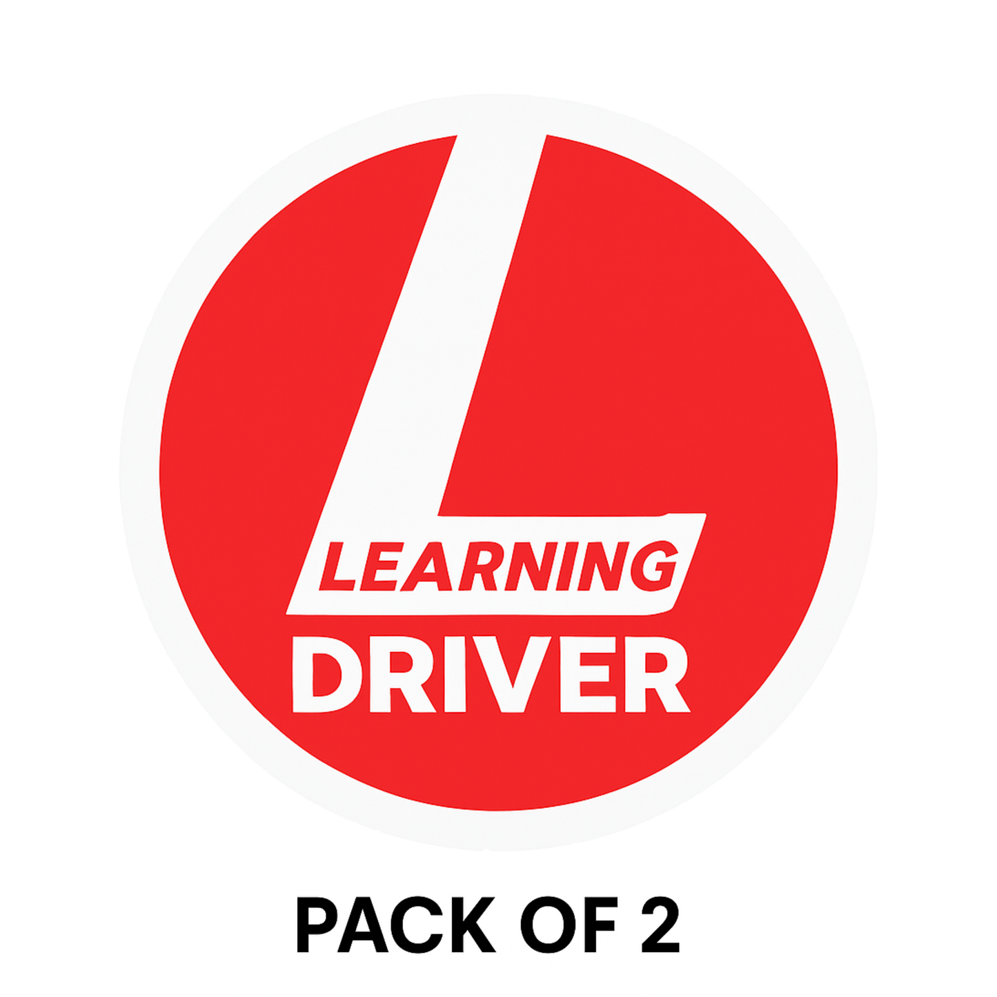 Smeeps Learning Driver Car Sticker – 14 x 14 cm Round Red L Board Safety Decal for Cars