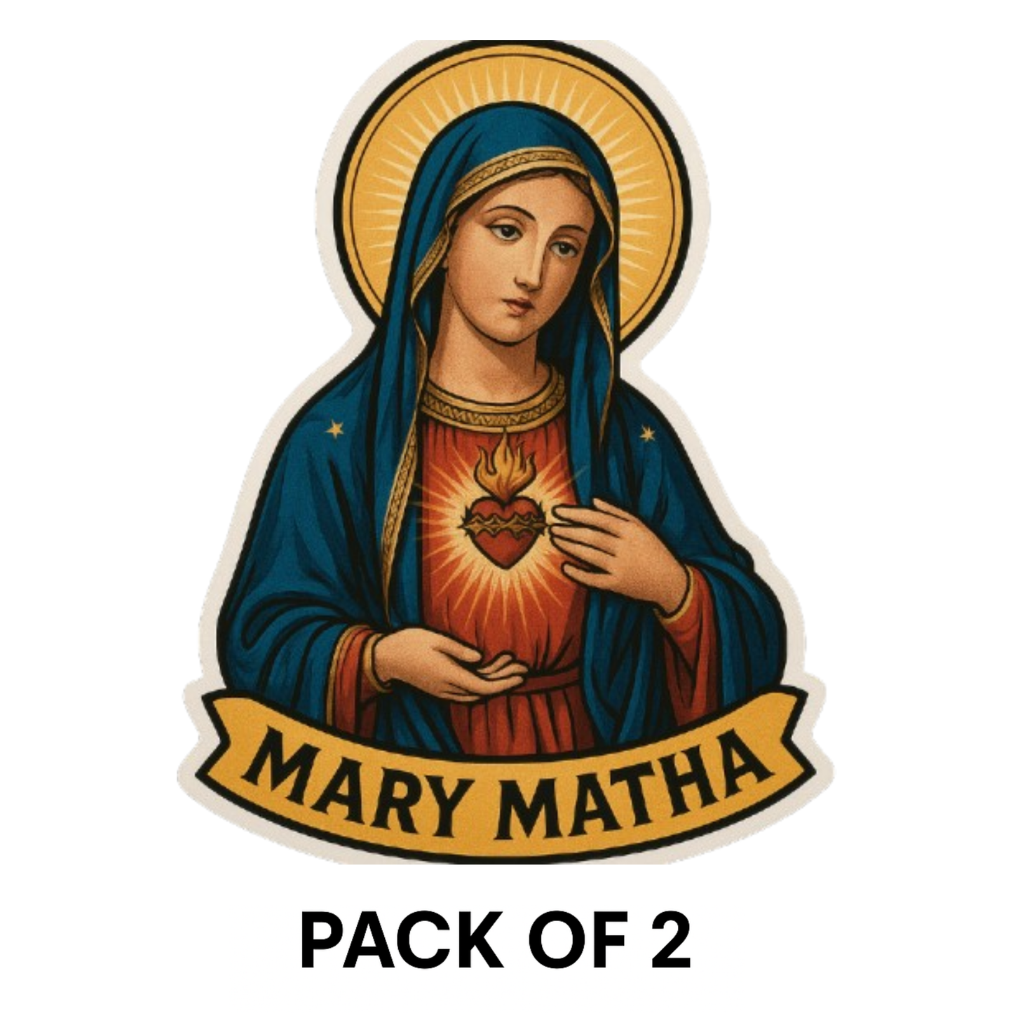 Smeeps Mary Matha Car Sticker – Devotional Mother Mary Design – 7.62 x 10.16 cm | Waterproof Vinyl for Cars