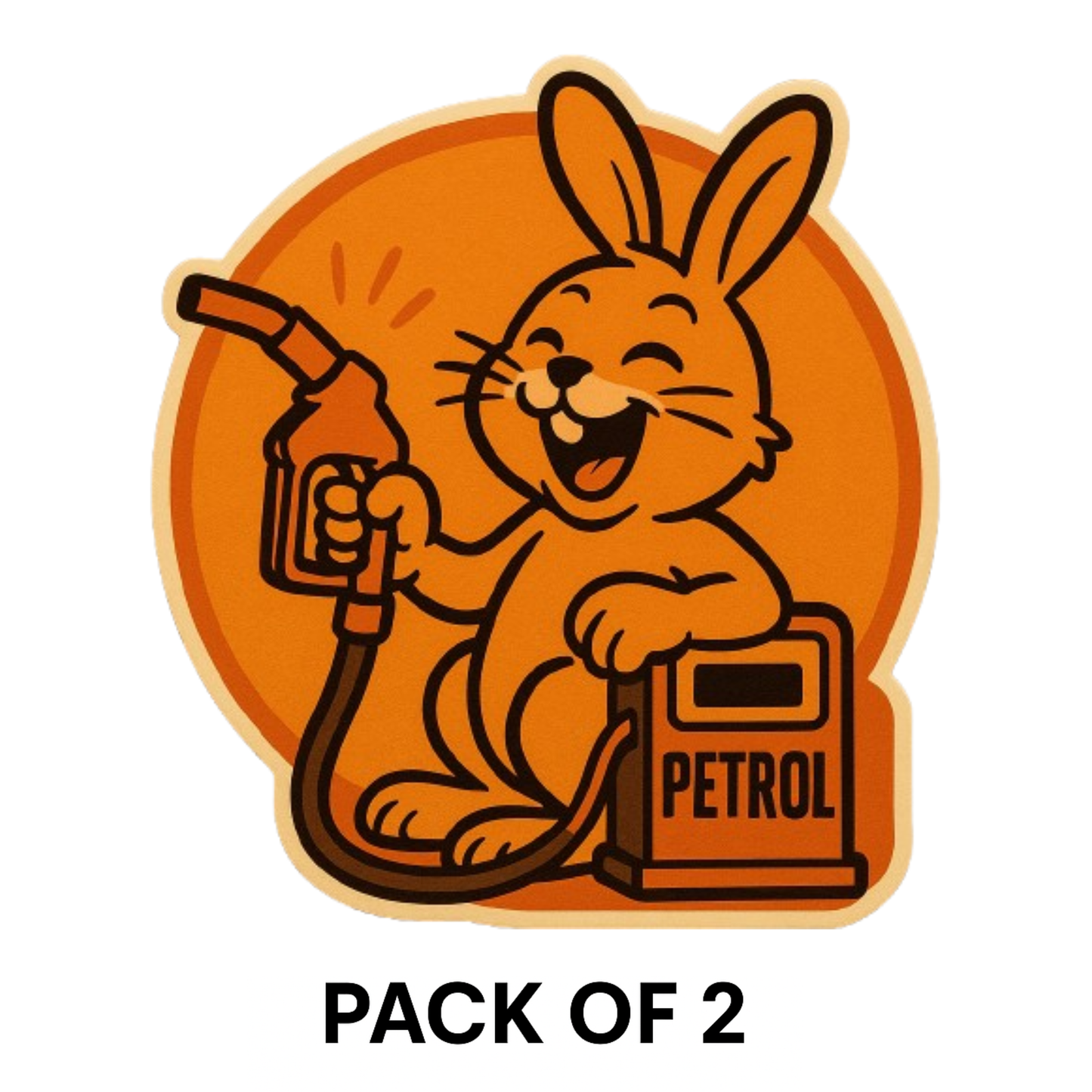 Smeeps Laughing Petrol Bunny Sticker – 8.2 x 7.8 cm Fun Cartoon Fuel Pump Design for Cars | Waterproof Vinyl Sticker for Petrol Vehicles Only