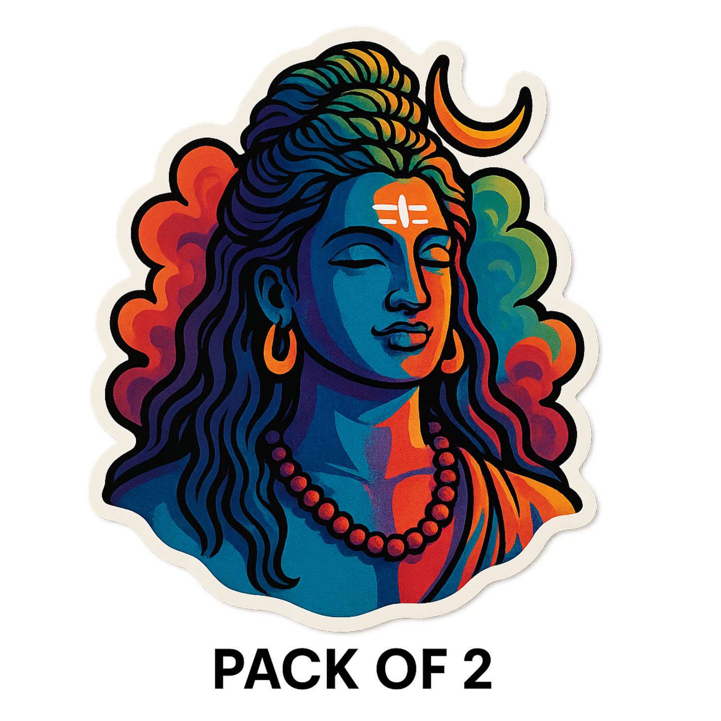 Smeeps Adiyogi Sticker – 10.16 x 7.62 cm | Divine Shiva Art | Premium Quality Vinyl for Cars & Bikes