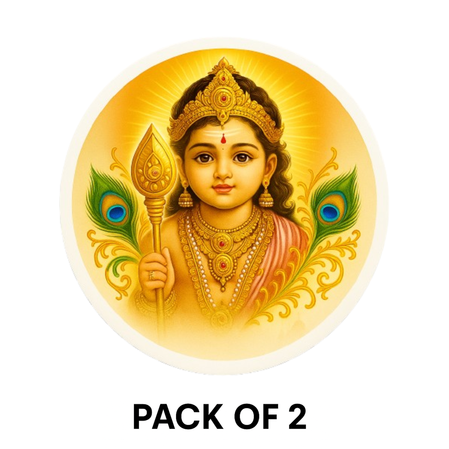 Smeeps Murugan Bala (Kid) Form Sticker – 7.62 x 7.62 cm | Divine Car & Bike Vinyl Decal