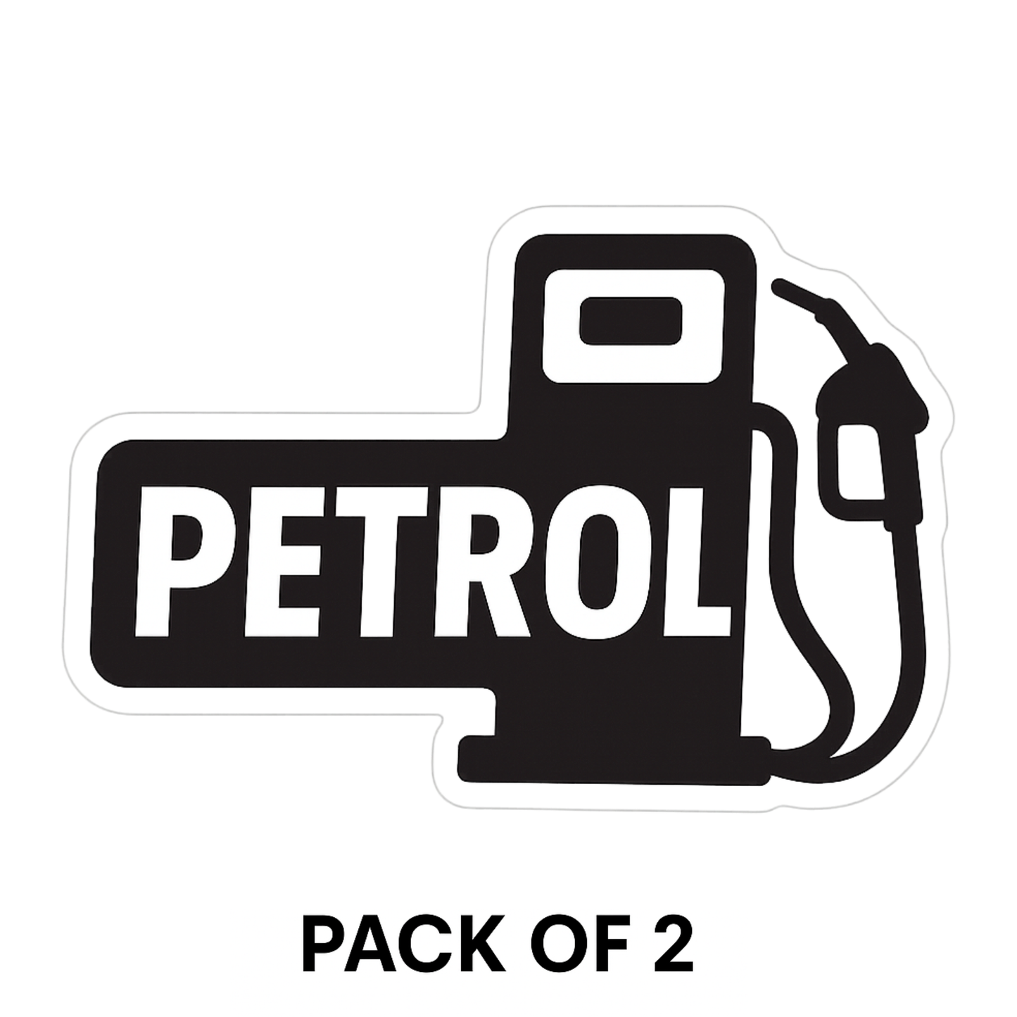 Smeeps Petrol Pump Sticker – 8.4 x 7.8 cm Bold Black & White Car Decal | Retro Fuel Dispenser Design | Automotive Use Only