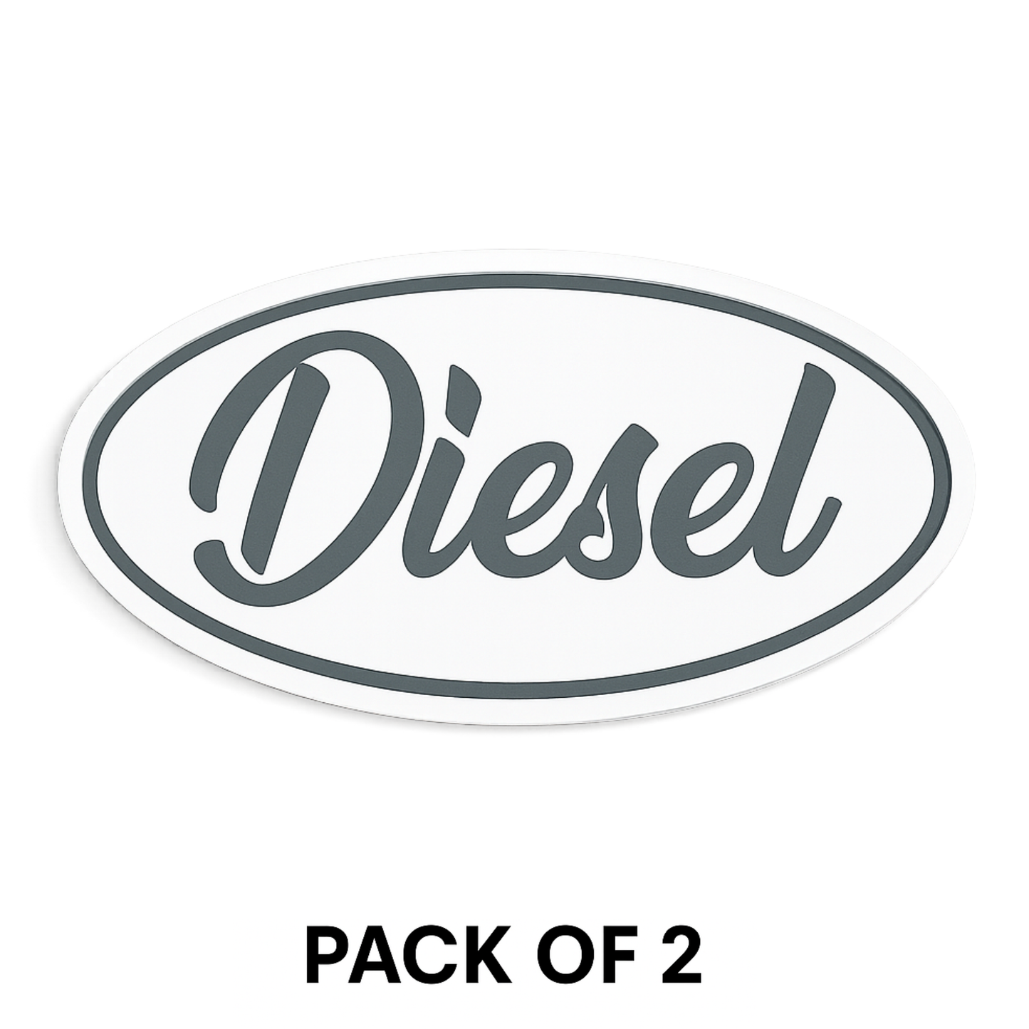 Smeeps Diesel Oval Sticker – 8.2 x 7.62 cm Elegant Script Fuel Type Car & Bike Vinyl Decal | Waterproof | Clear Diesel Identification