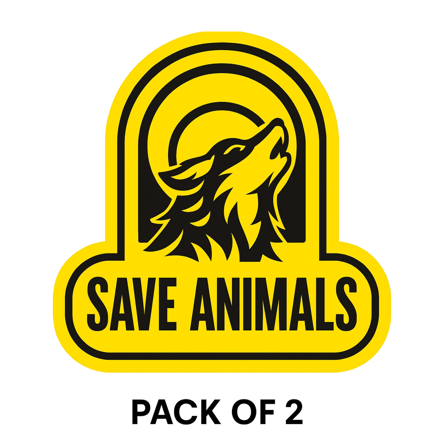 Smeeps Save Animals Sticker – 9 x 7.62 cm Wolf Howling Design | Wildlife Protection Vinyl Decal | Waterproof & Durable Car, Bike & Laptop Sticker