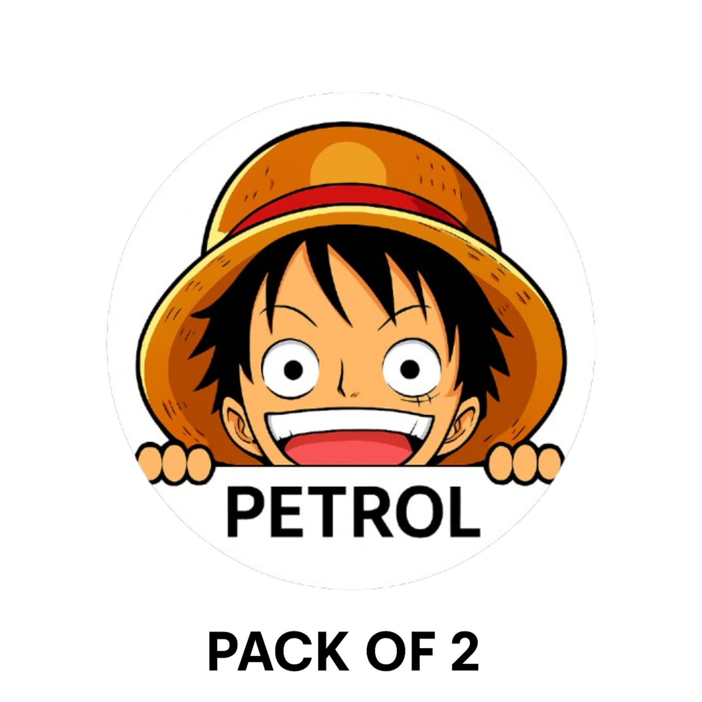 Smeeps Petrol Anime Sticker – 7.8 x 7.8 cm Round Car Decal Featuring Cartoon Explorer Character | Fun Design for Car Use Only