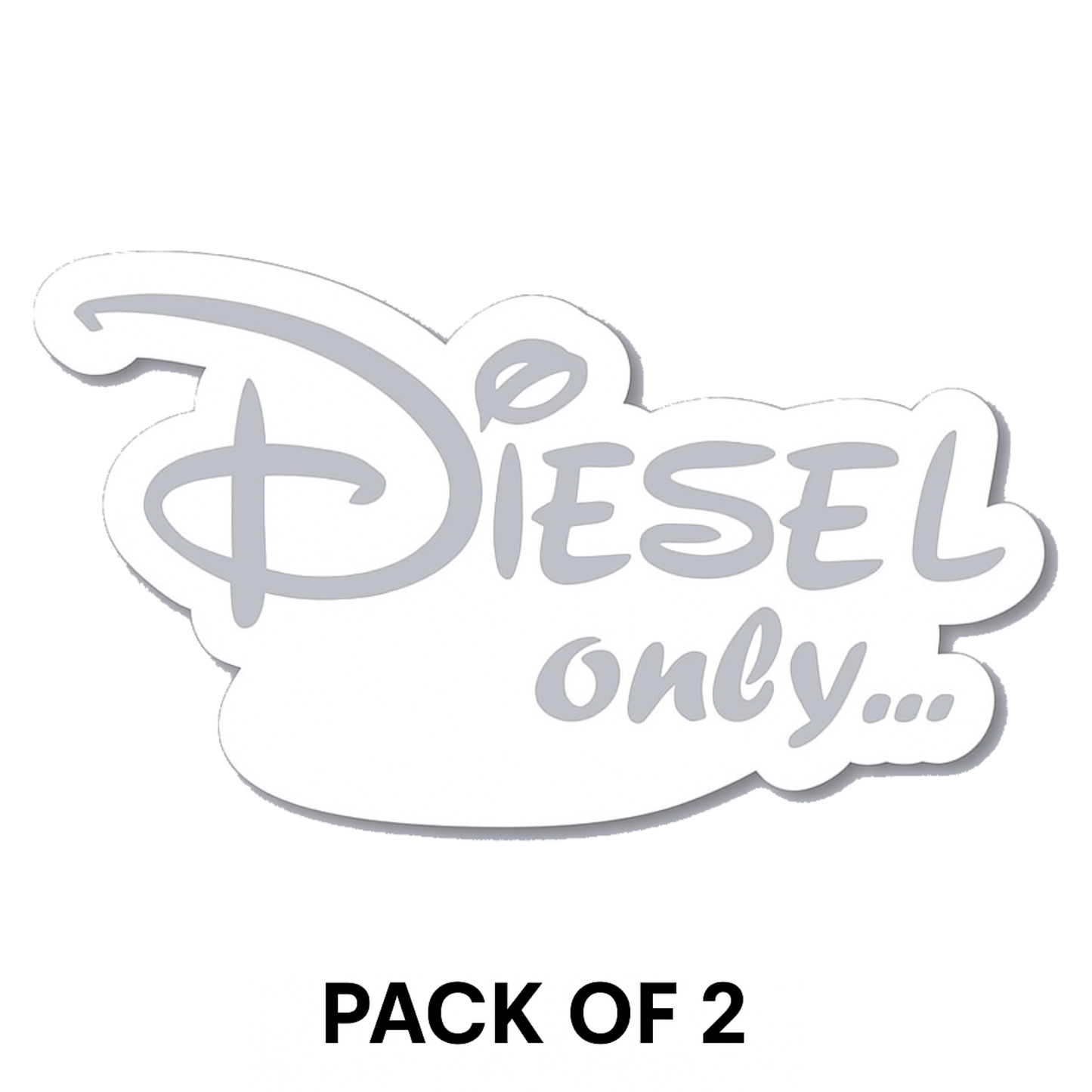 Smeeps Diesel Only Sticker – 9.4 x 9 cm Stylish Script Car & Bike Fuel Type Decal | Waterproof | Fun Diesel Identification Design